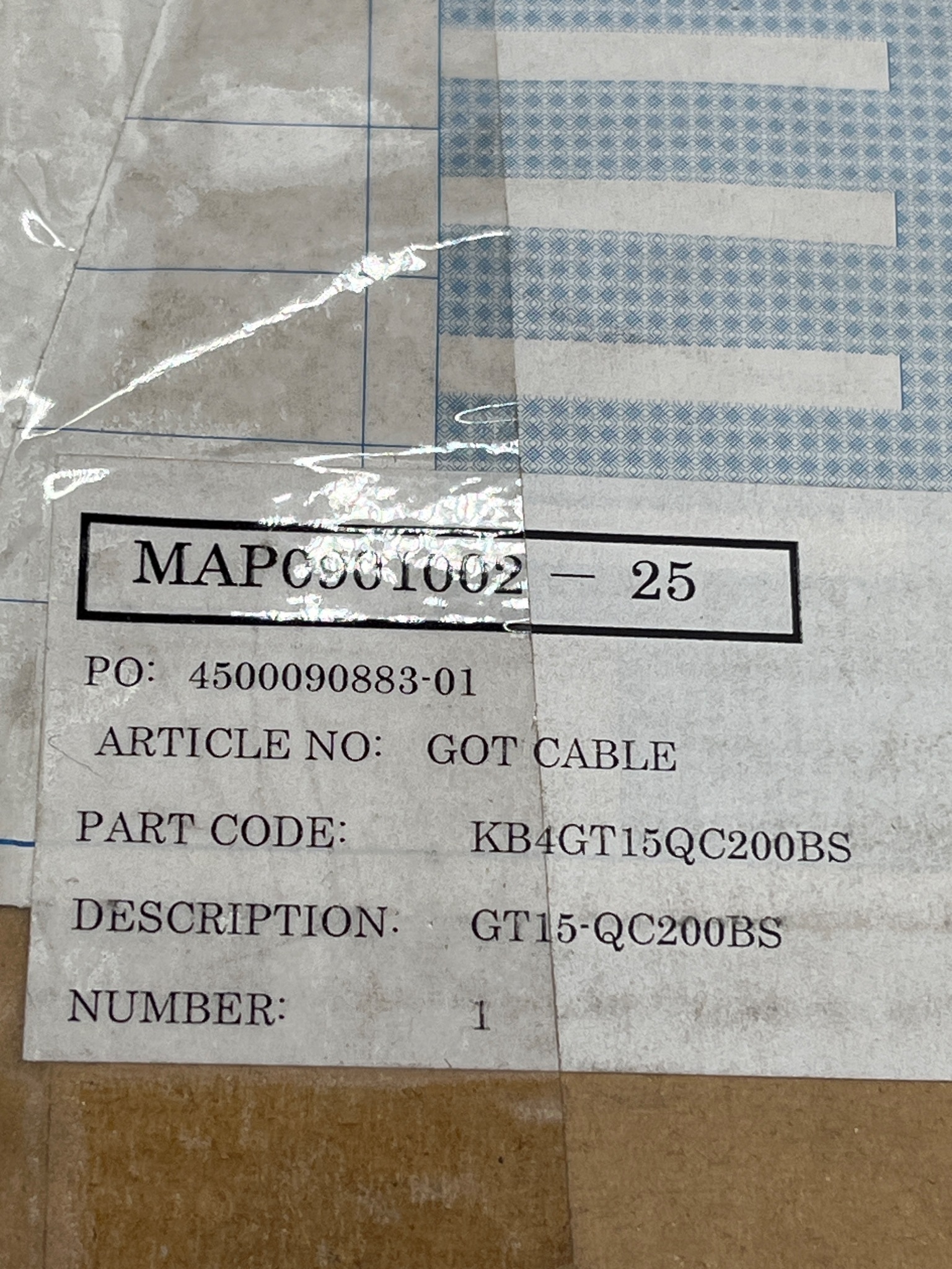MITSUBISHI GT15-QC200BS LNG DIST Cable QBUS:GOT/GOT:GOT 20M NEW 6