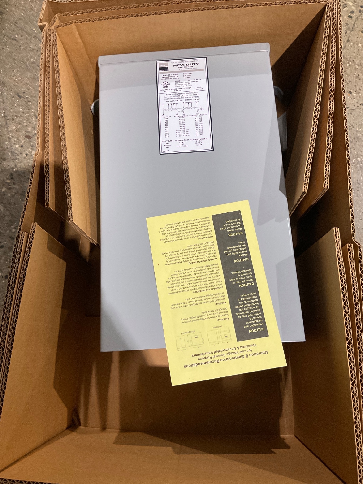 SOLAHD HS5F7.5AS 7.5KVA Transformer NEW 0