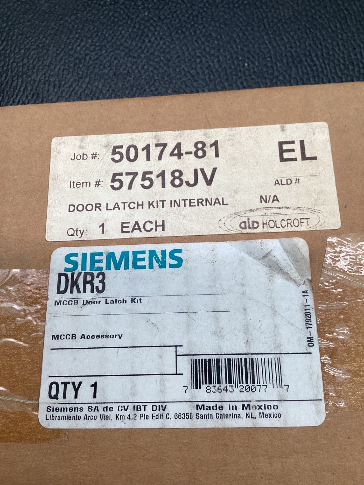 SIEMENS DKR3 Internal Door Latch Kit 3-Point NEW 6