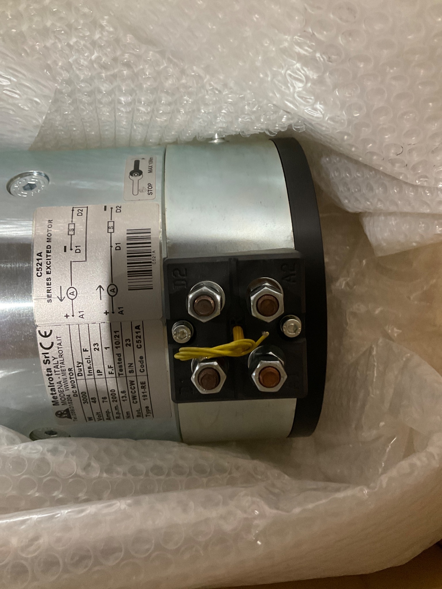 METALROTA 191-RE DC Motor 3000W 48V NEW 2