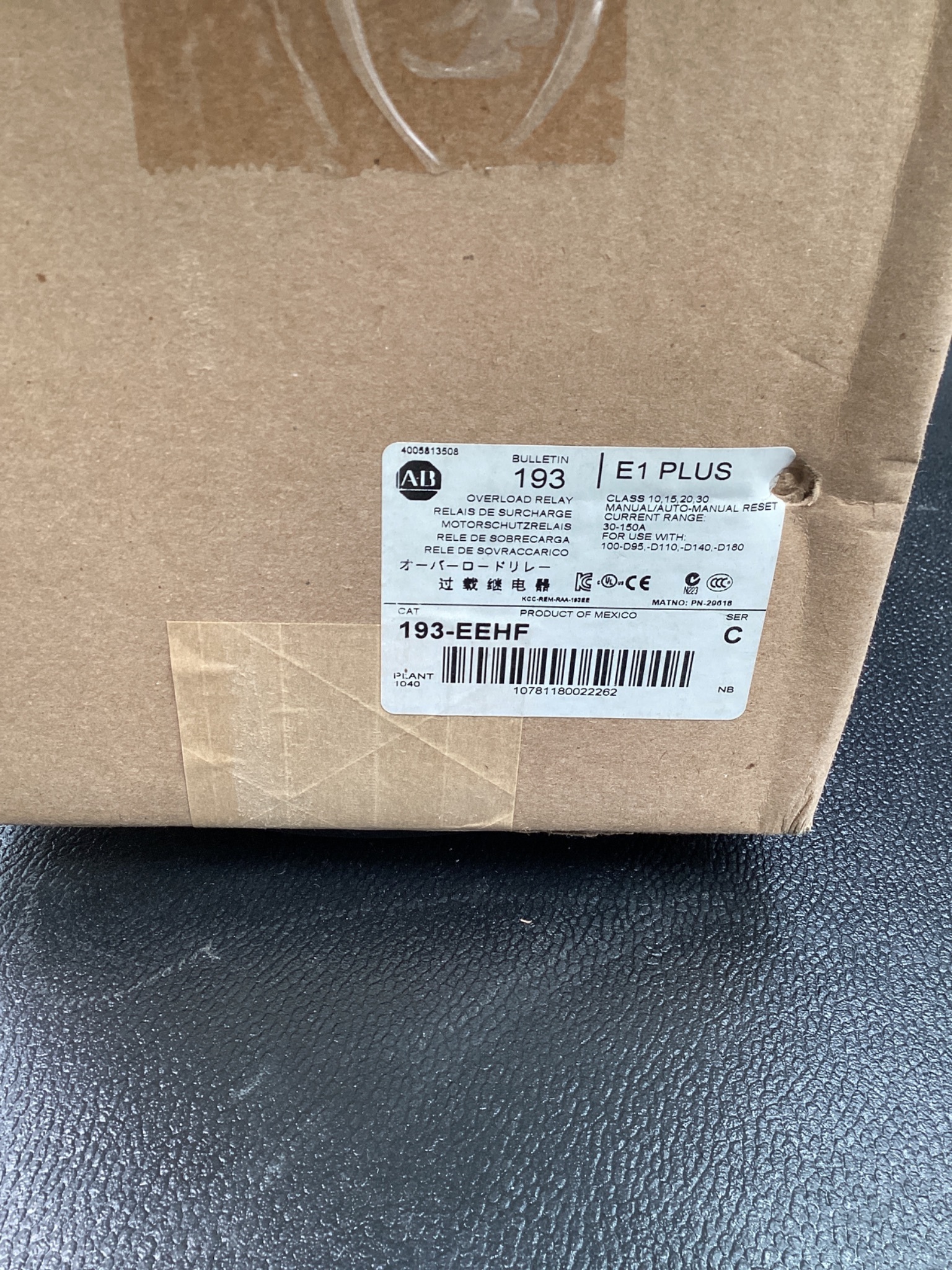 ALLEN BRADLEY 193-EEHF Solid State Overload Relay 30–150A NEW 5