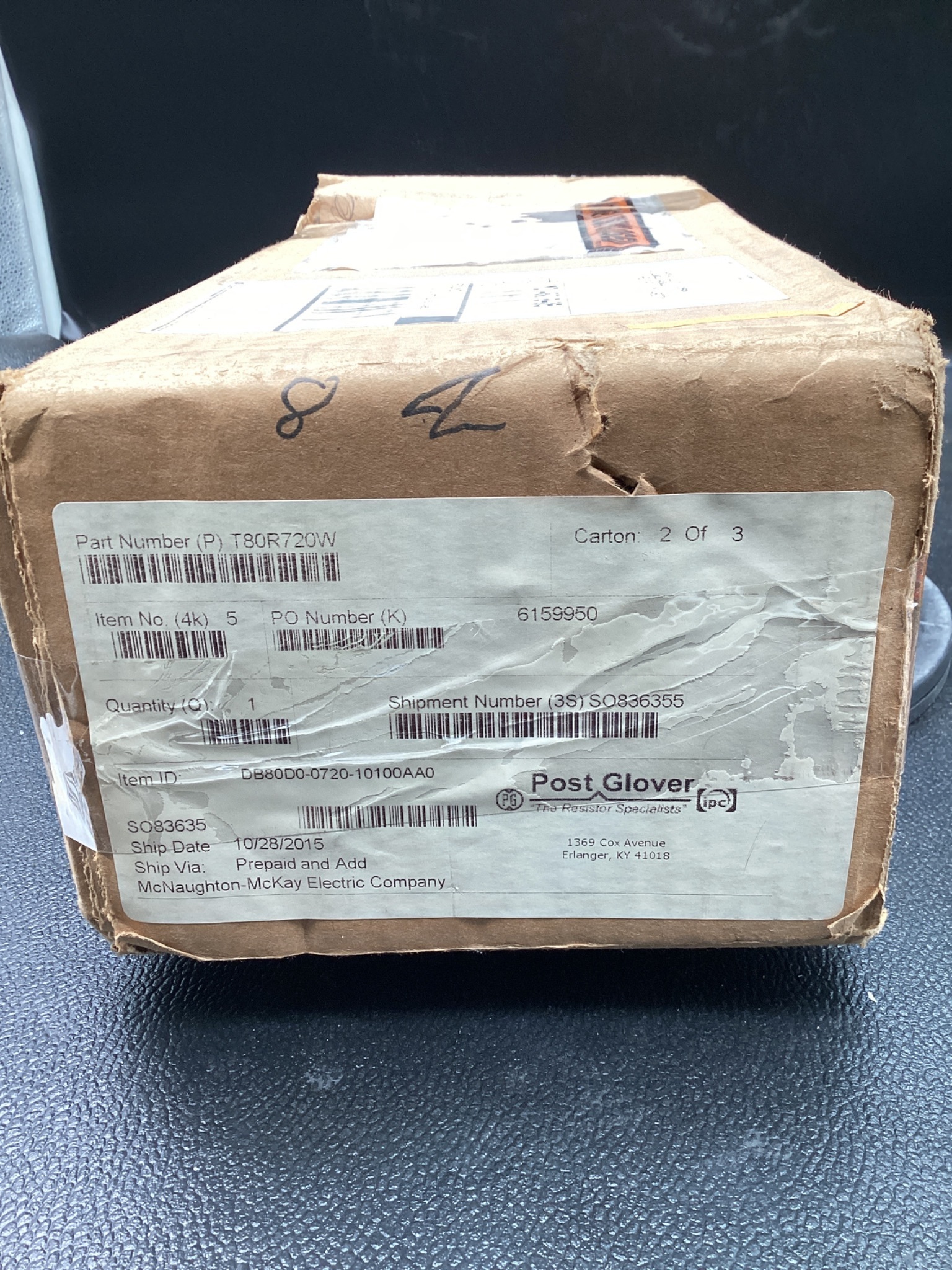 POST GLOVER T80R720W Braking Resistor Assembly NEW 4