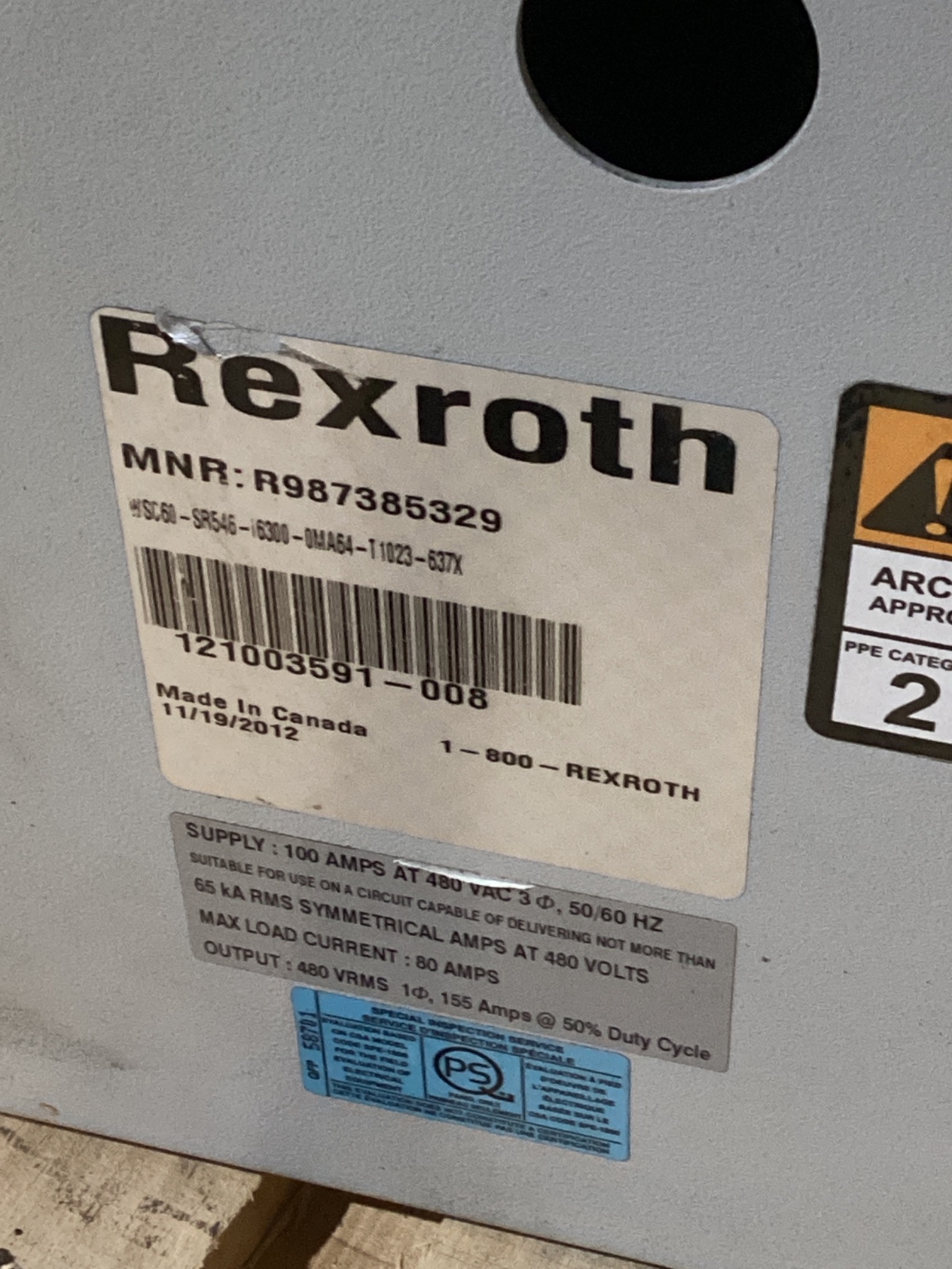 BOSCH REXROTH WSC60-SR546-T6300-0MA64-T1023-637X Weld Controller PARTS ONLY 3