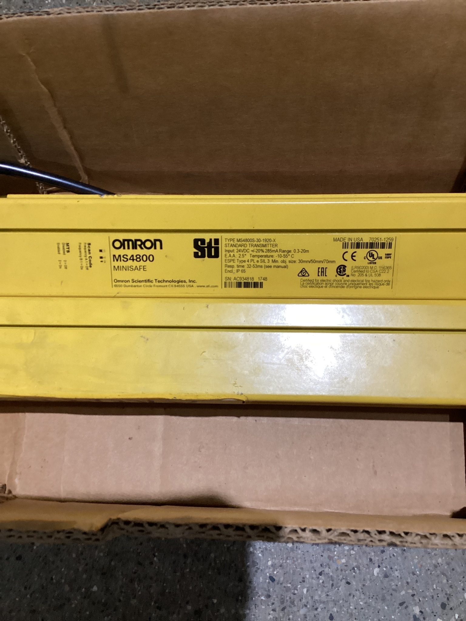OMRON MS4800 Light Curtain Set PARTS ONLY 4
