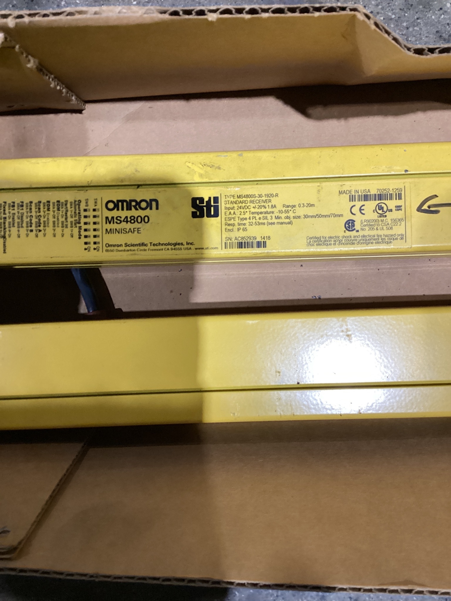 OMRON MS4800 Light Curtain Set PARTS ONLY 5