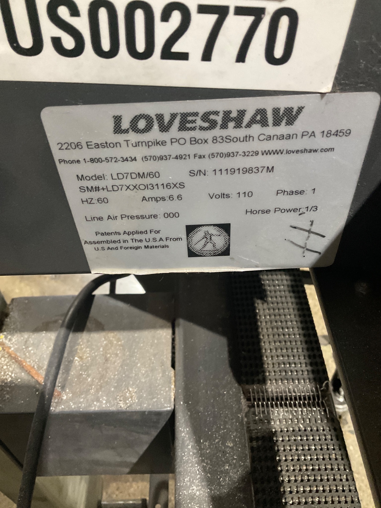 LOVESHAW LD7DM/60 LITTLE DAVID CASE SEALER USED 1