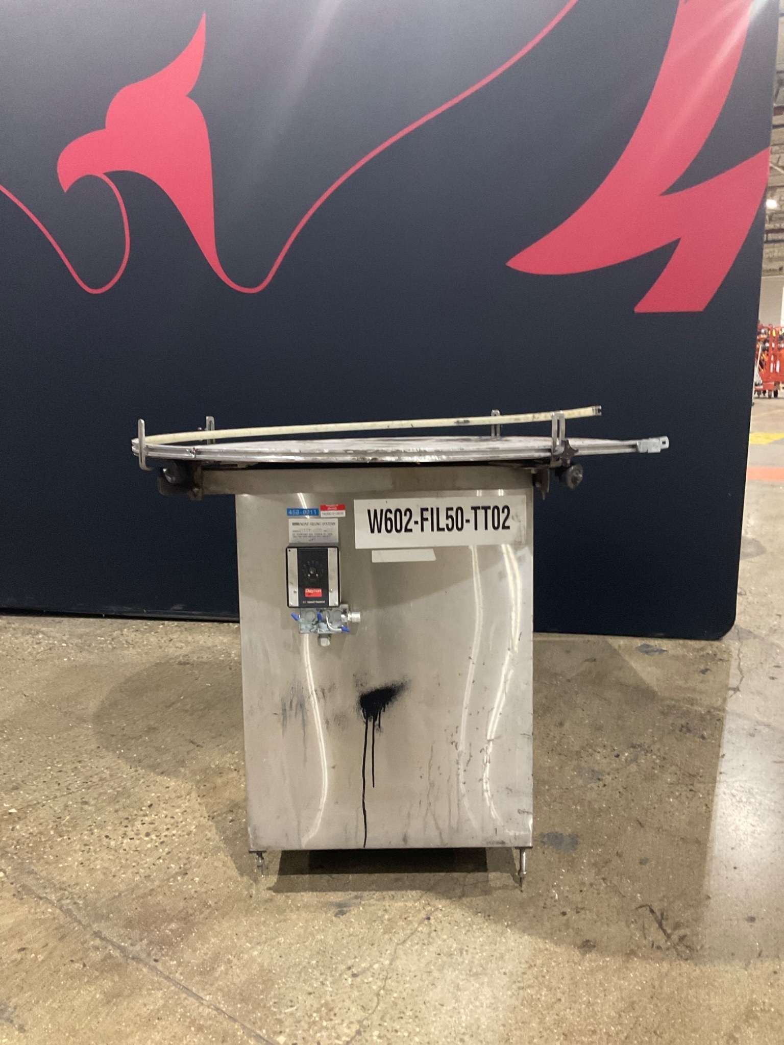 INLINE FILLING SYSTEMS DAYTON W602-FIL50-TT02 STAINLESS ACCUMULATION TABLE USED 5