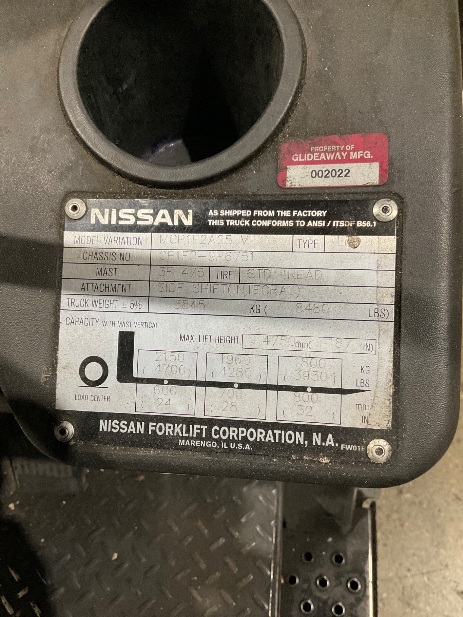 NISSAN MCP1F2A25LV FORKLIFT USED 5