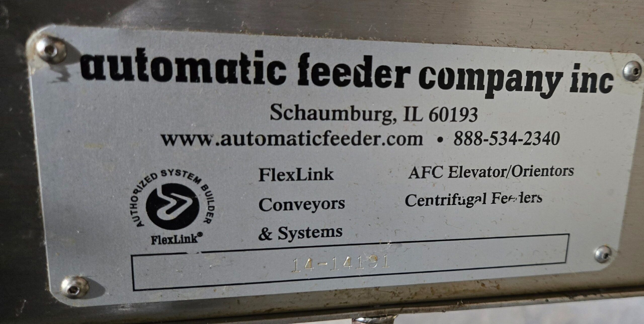 AUTOMATIC FEEDER 14-14191 VERTICAL CONVEYOR 36" * 96" USED 6