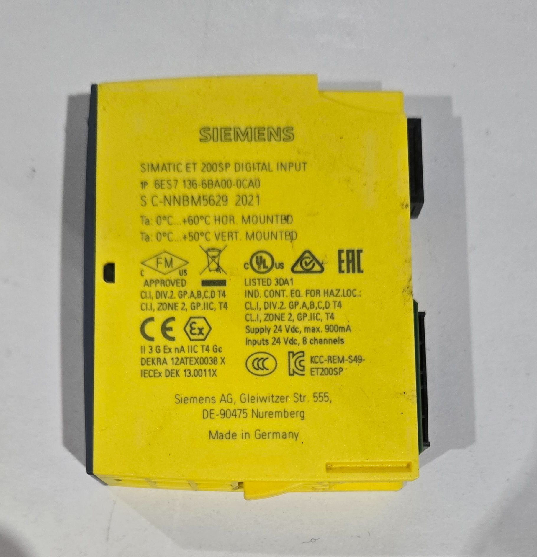SIEMENS 6ES7 136-6BA00-0CA0 DIGITAL INPUT MODULE USED 2