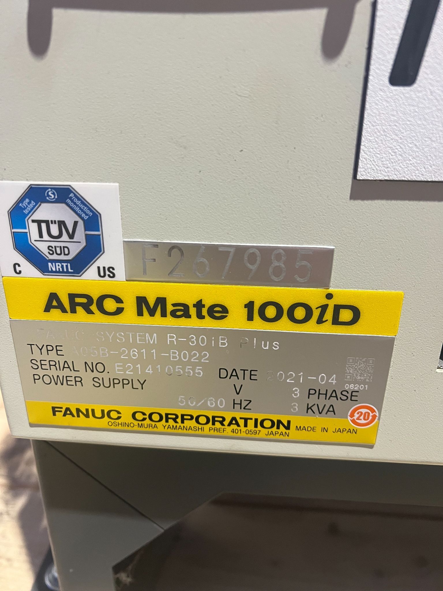 FANUC ArcMate 100iD/10L w/ R-30iB PLUS Controls & Weld Package USED Low Hours 4