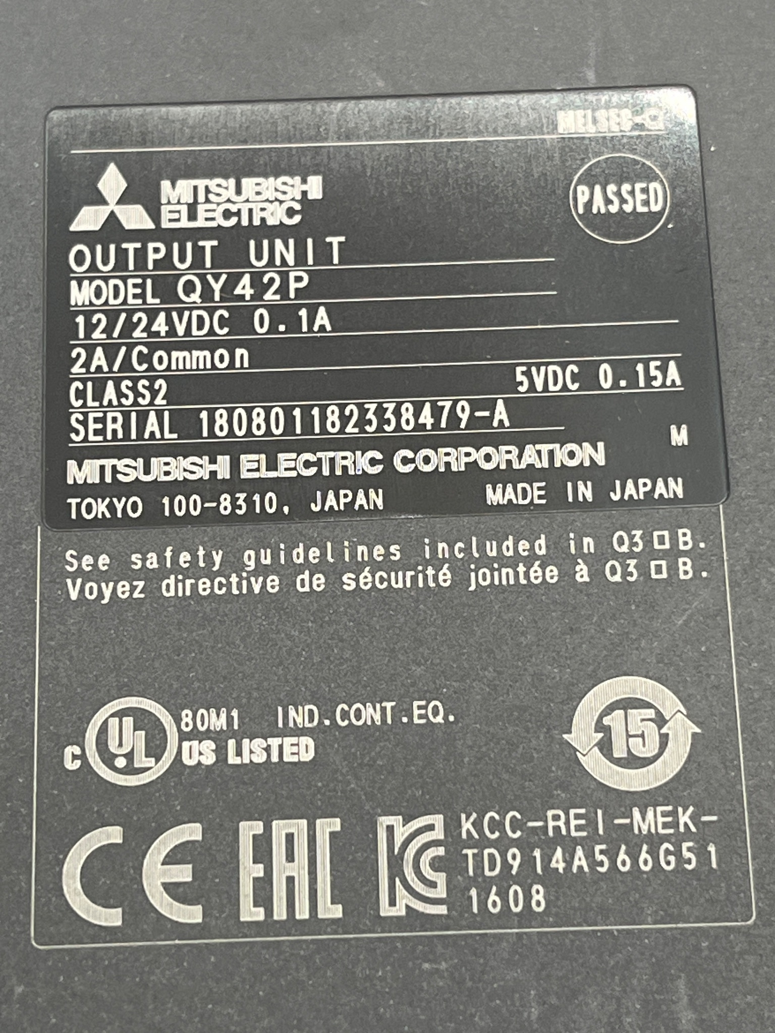 MITSUBISHI ELECTRIC QY42P Digital Output Module USED 4