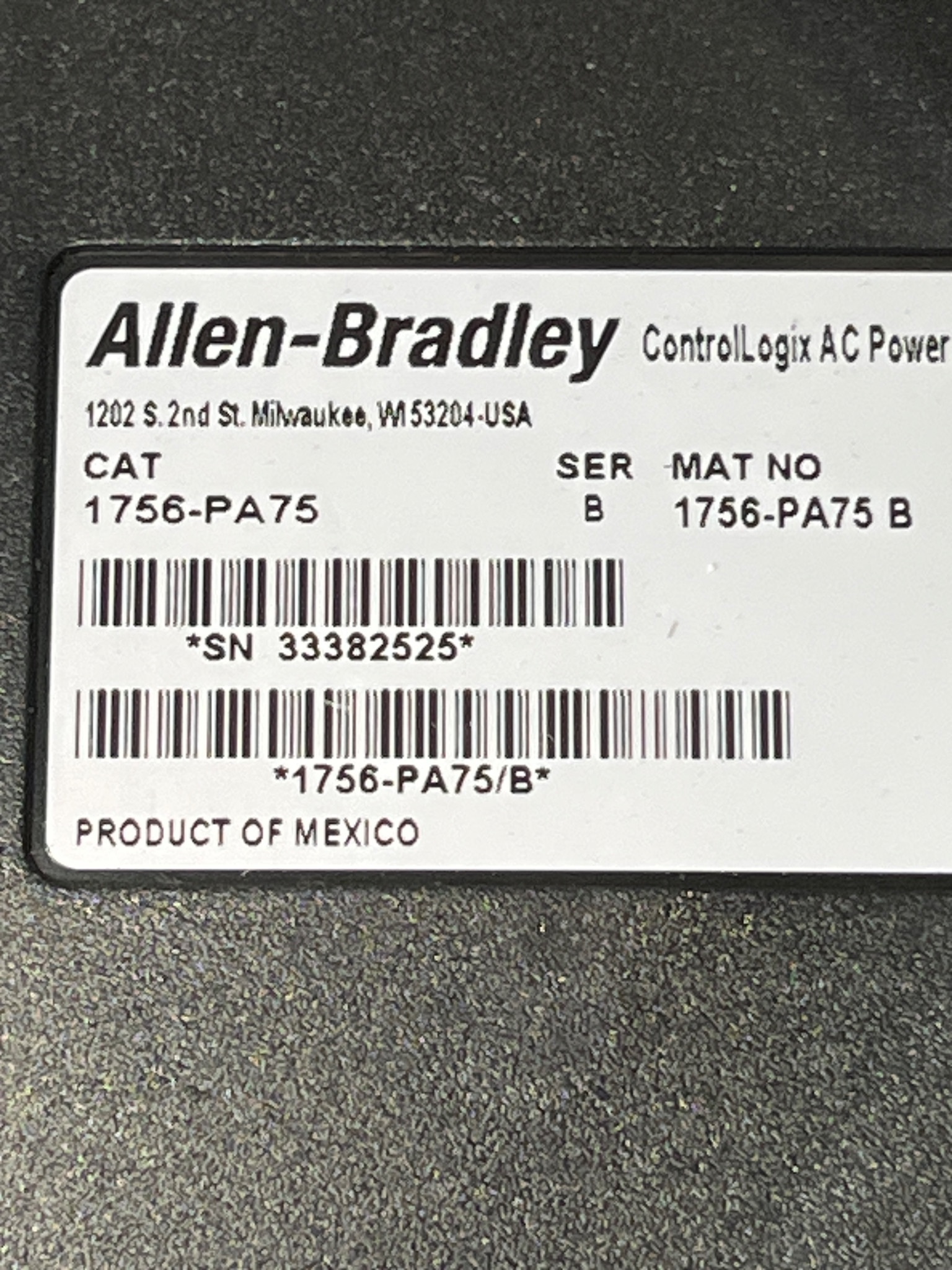 ALLEN BRADLEY 1756-A10 ControlLogix 10-Slot Assembly USED 7