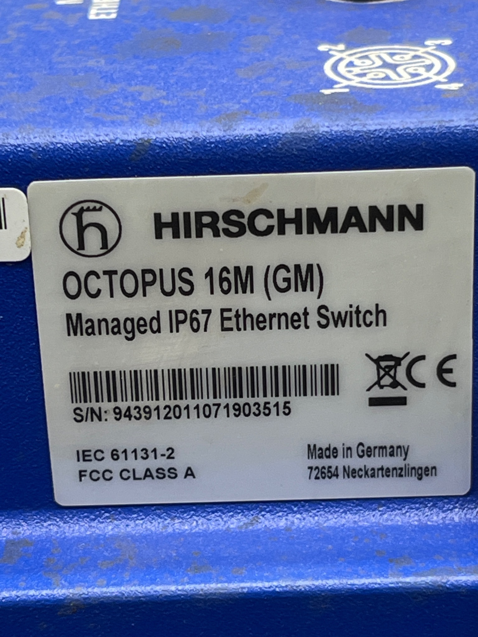 HIRSCHMANN OCTOPUS 16M (GM) Managed Ethernet Switch USED 5