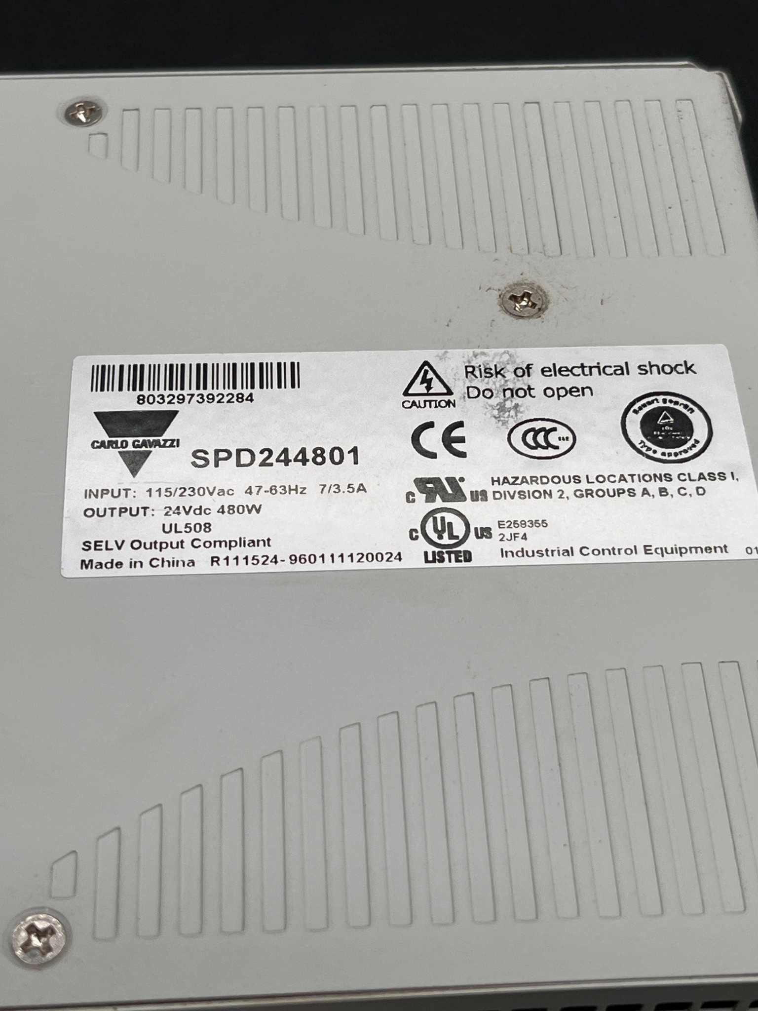 CARLO GAVAZZI SPD244801 Power Supply USED 5