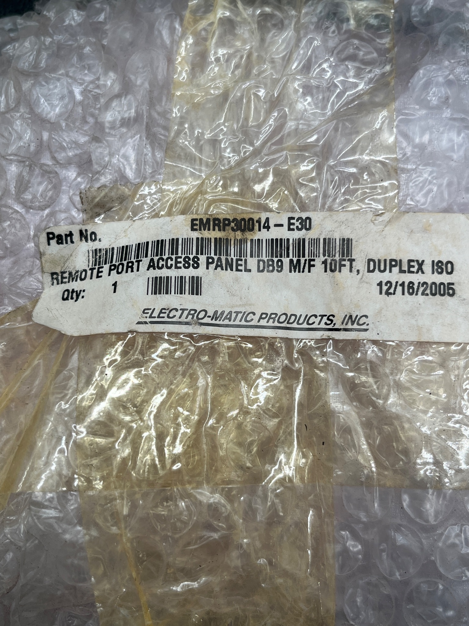 ELECTRO-MATIC EMRP30014-E30 Remote Port Access Panel NEW 7