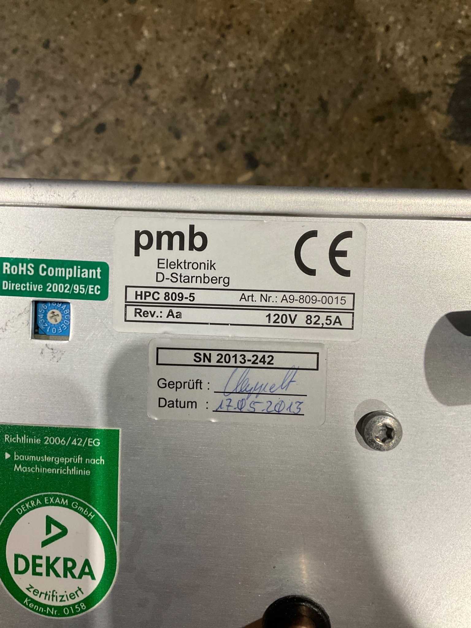 PMB ELEKTRONIK HPC 809-5 Laser Power Supply USED 2