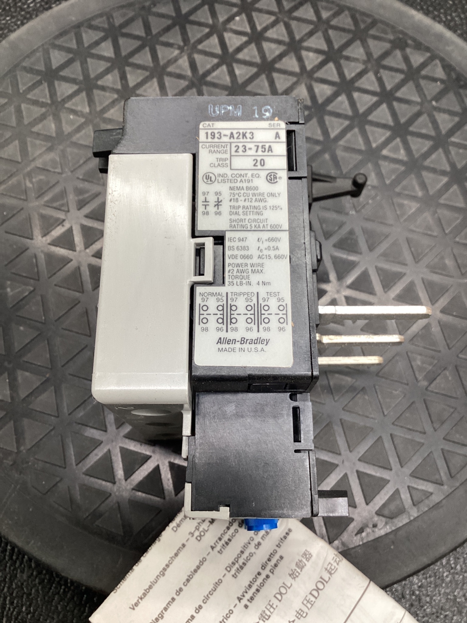 ALLEN BRADLEY 193-A2K3 Overload Relay NEW 6