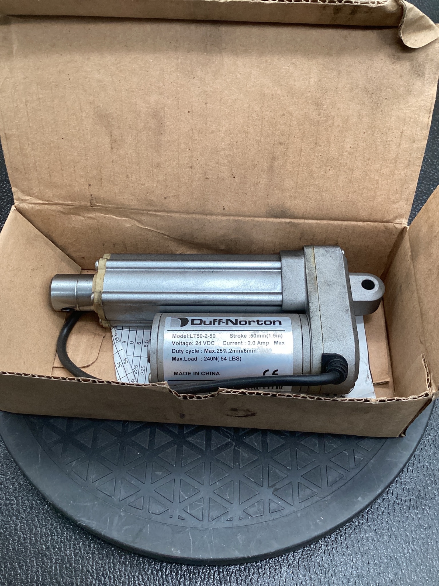 DUFF-NORTON LT50-2-50 Linear Actuator 24VDC 2" Stroke 54 lb IP66 NEW 3
