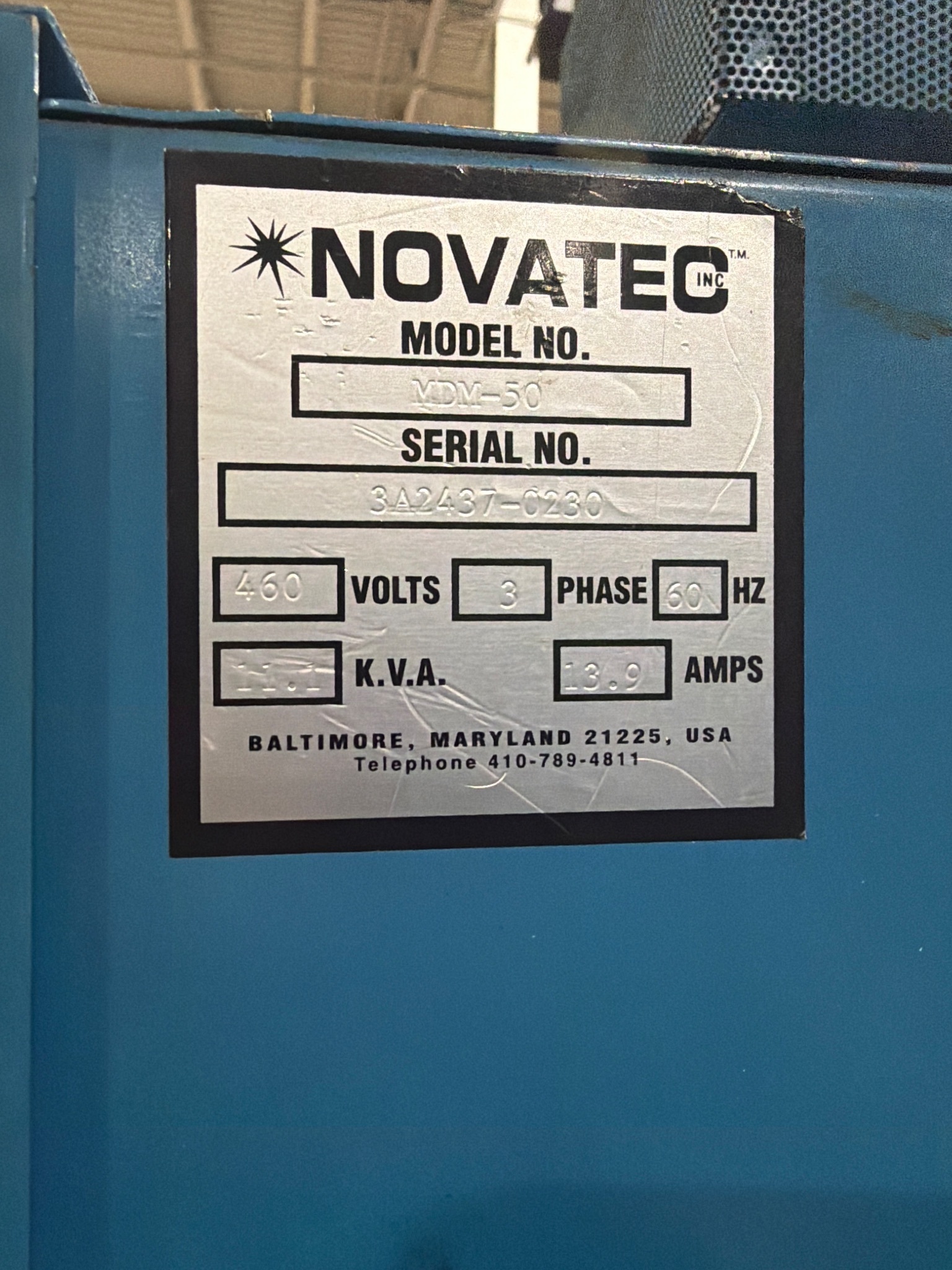 NOVATEC MDM-50 Desiccant Dryer w/ 200lb Hopper USED 4