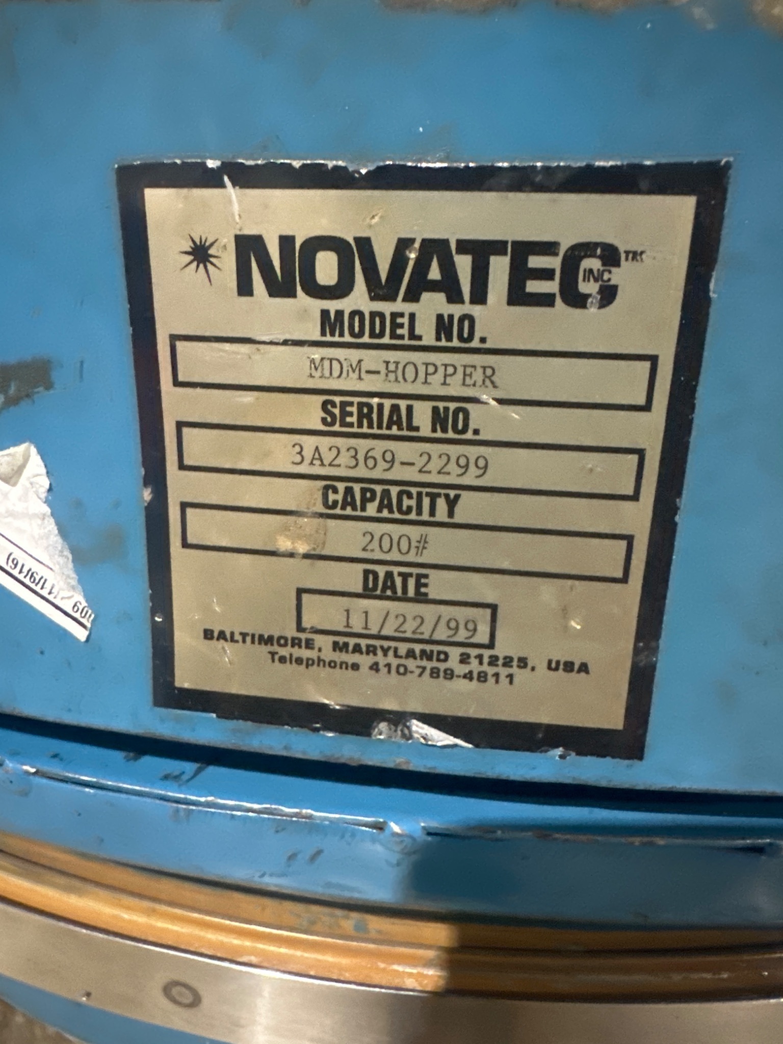 NOVATEC MDM-50 Desiccant Dryer w/ 200lb Hopper USED 1