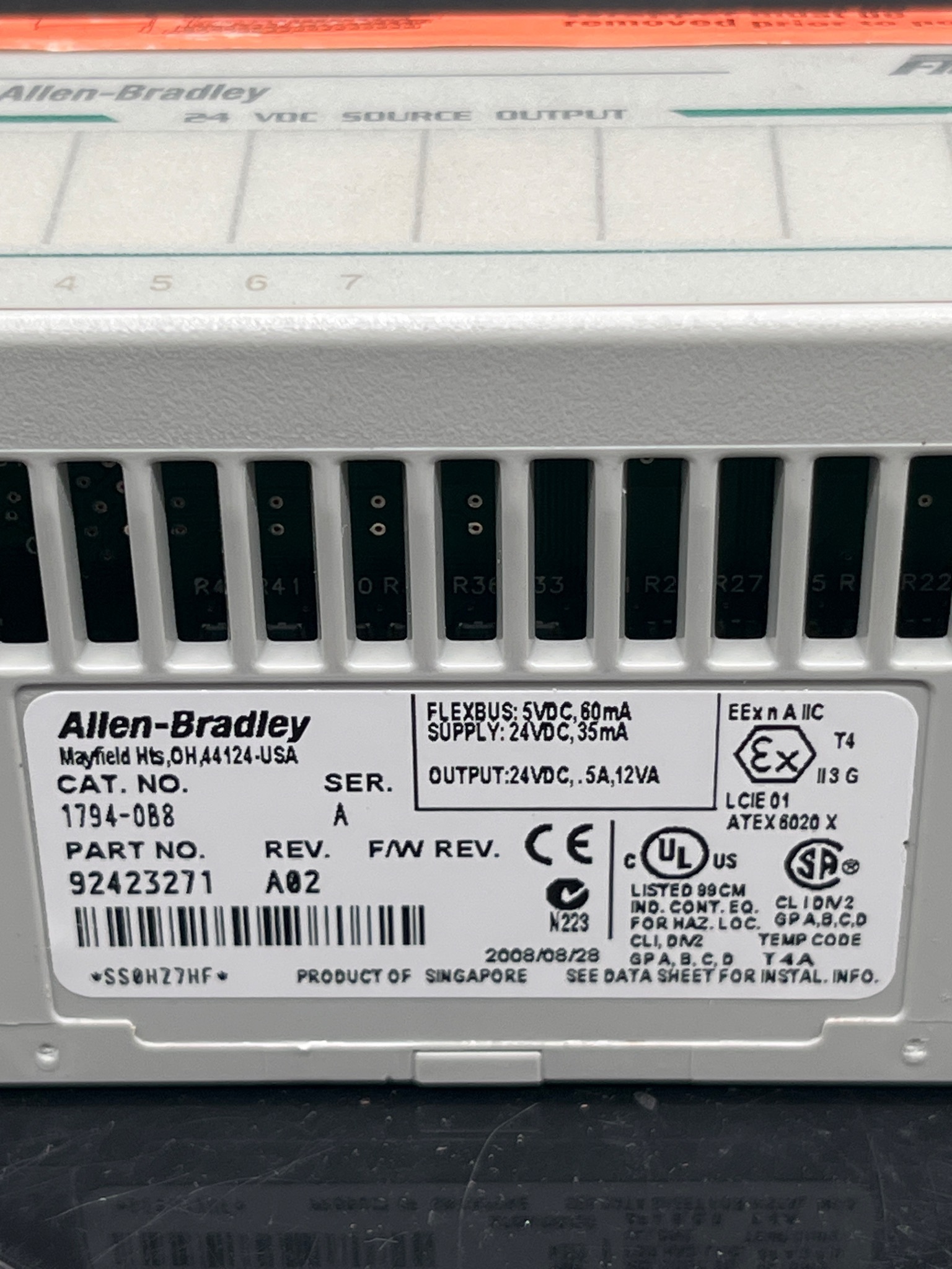 ALLEN BRADLEY 1794-OB8 Flex I/O Digital Output Module USED 3