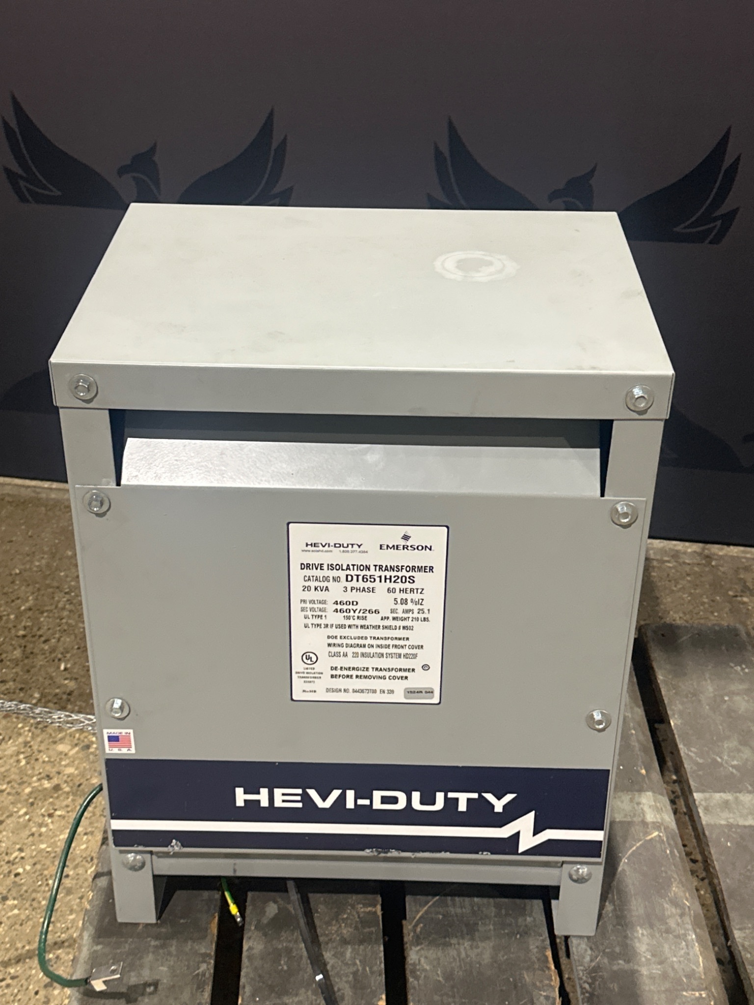 SOLAHD EMERSON DT651H20S 20KVA 3PH Drive Isolation Transformer USED 0