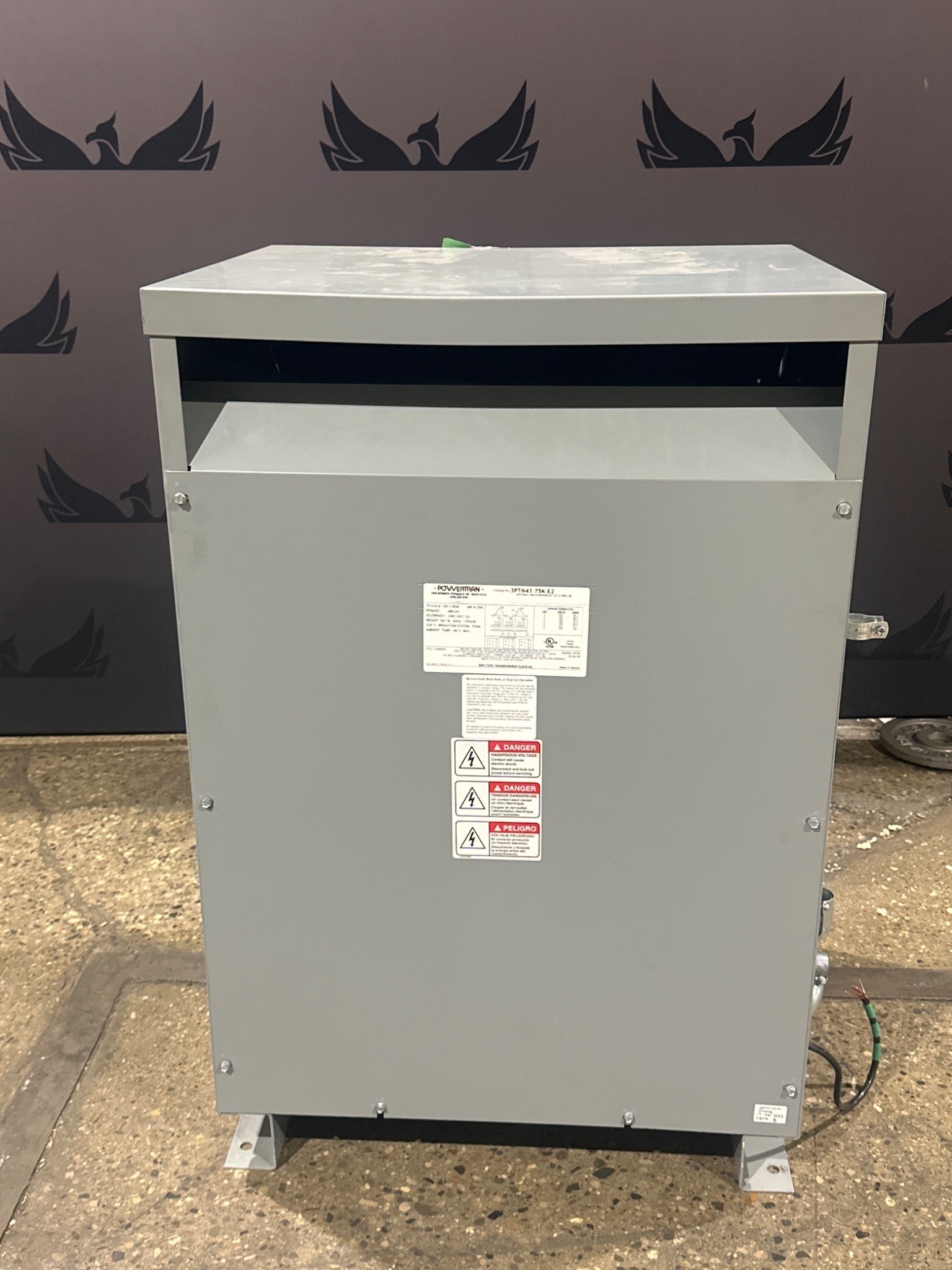 POWERTRAN 3PTN43-75K-E2 75kVA 3PH Dry-Type Transformer USED 0
