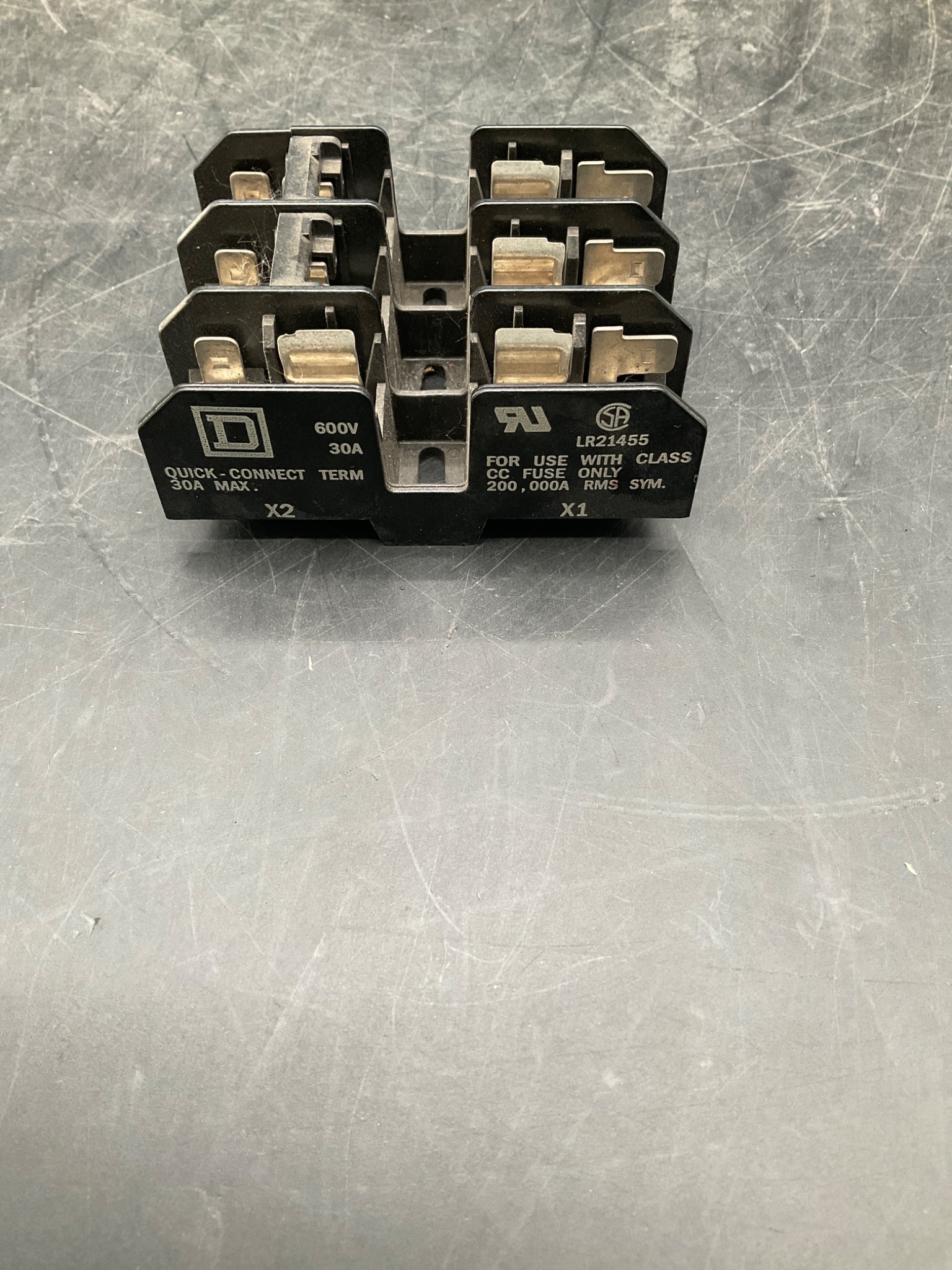 SQUARE D LR21455 3-Pole Fuse Holder USED 0