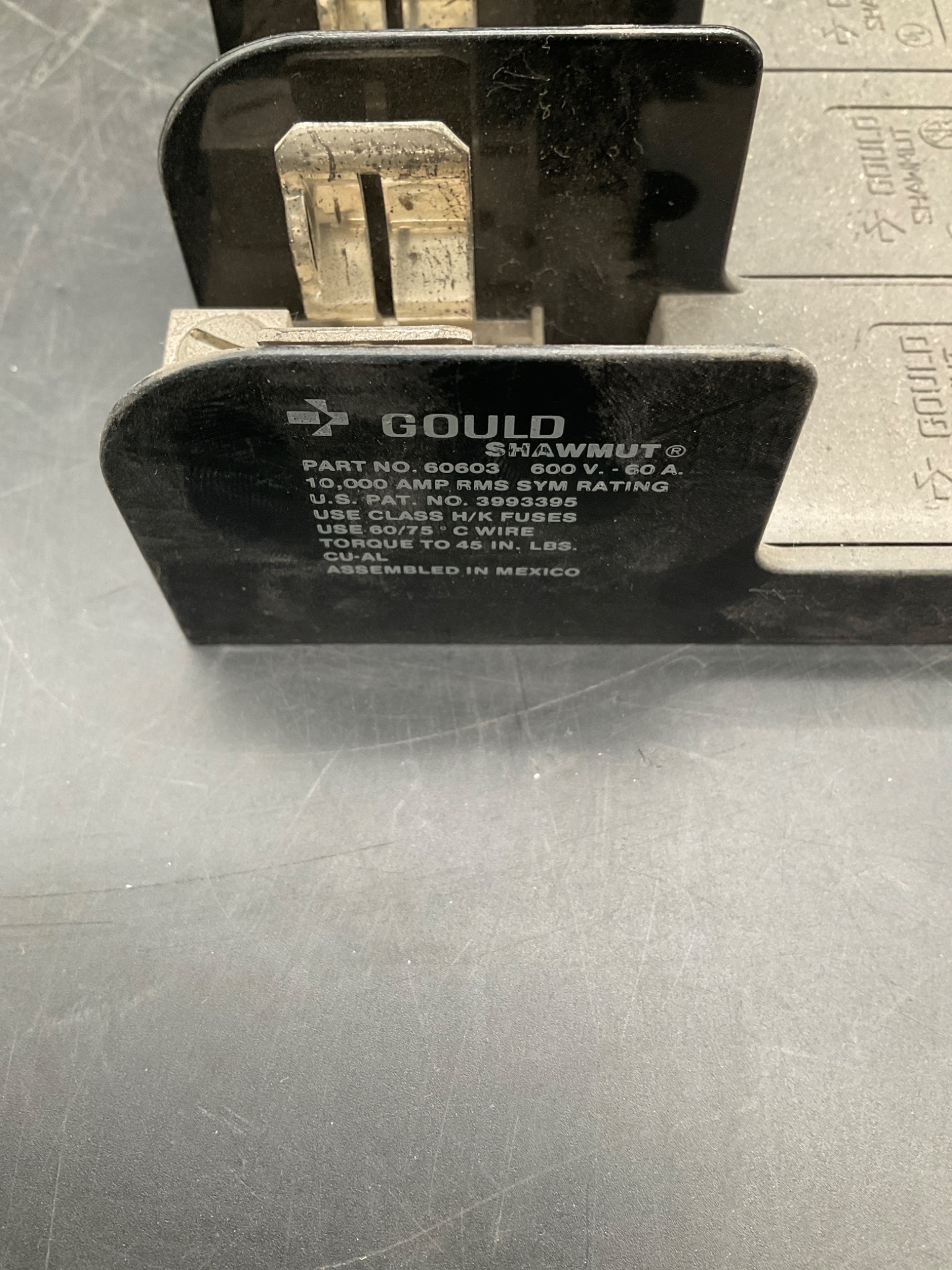 GOULD SHAWMUT 60603 3-Pole Fuse Holder USED 2
