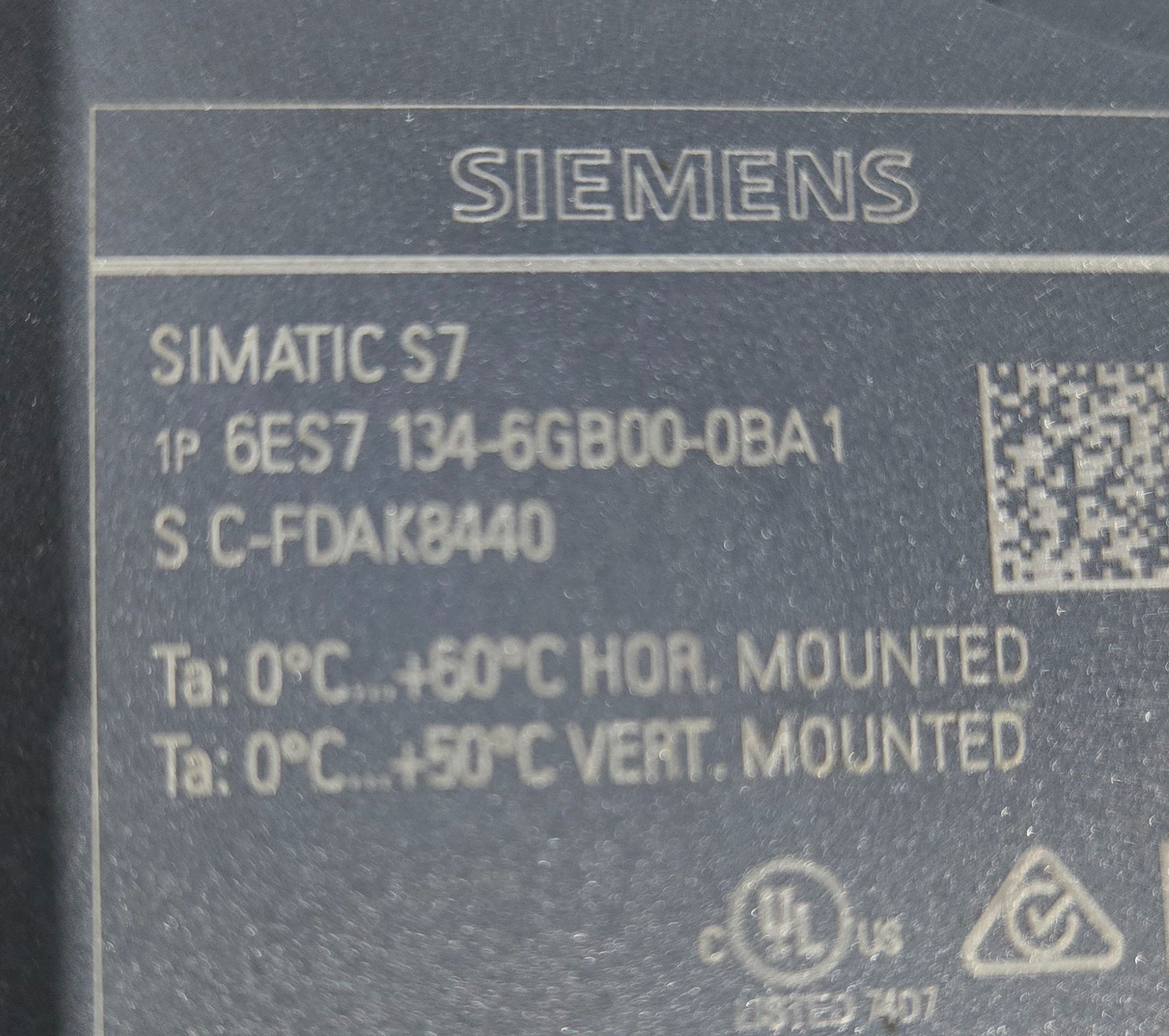 SIEMENS 6ES7 134-6GB00-0BA1 SIMATIC S7 Analog Input Module USED 3