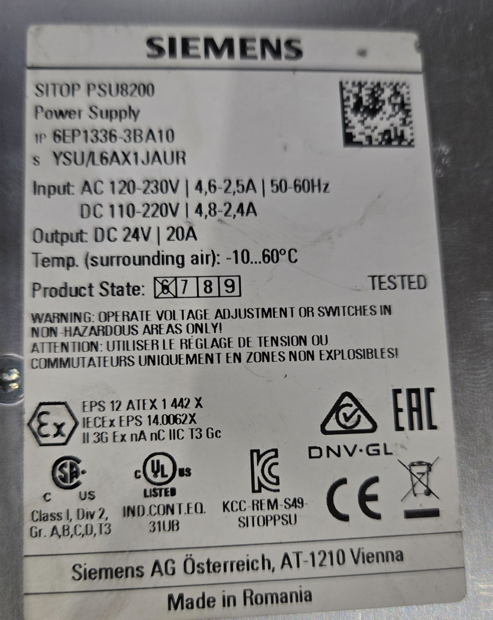 SIEMENS 6EP1336-3BA10 SITOP PSU8200 Power Supply USED 3