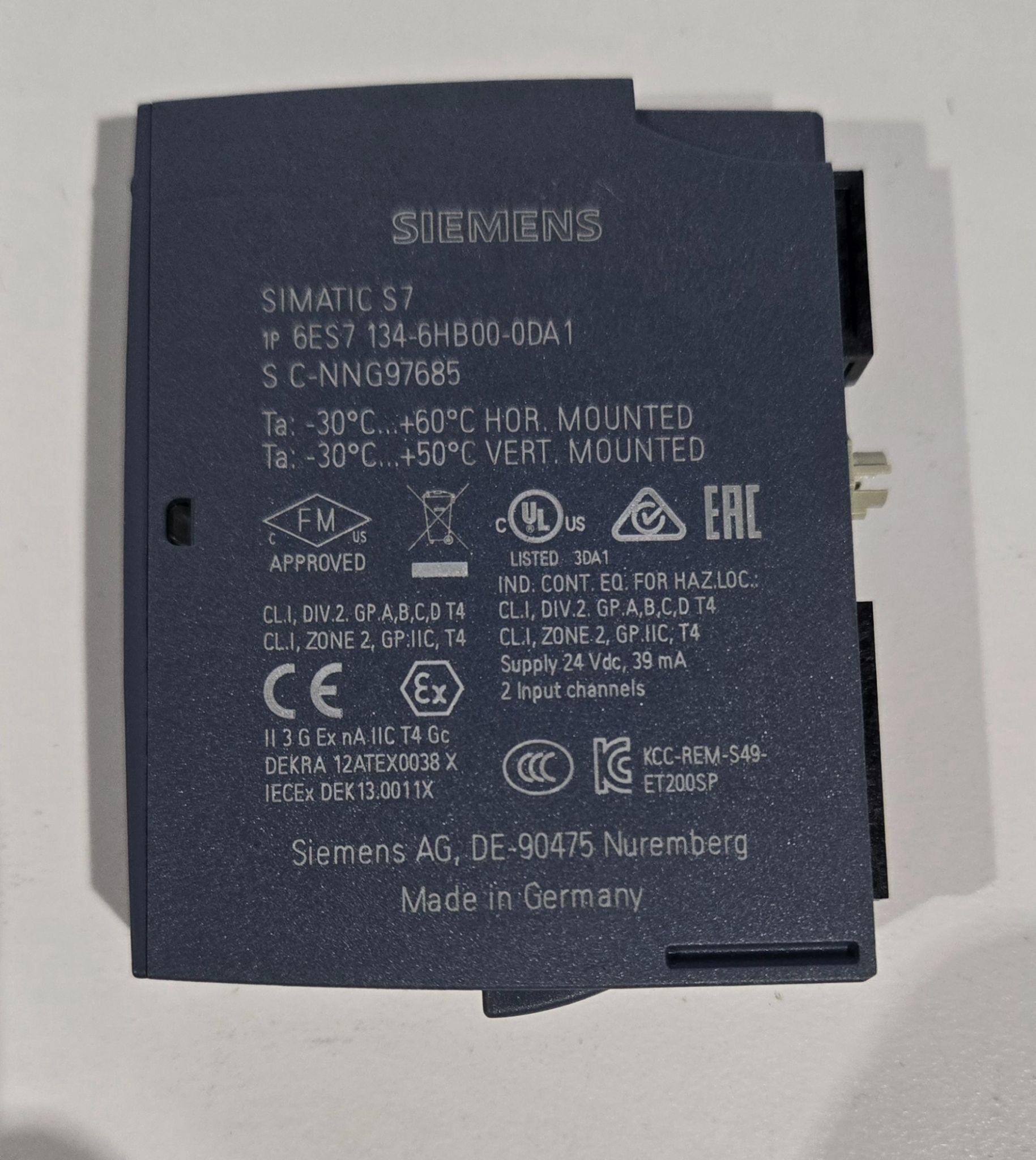 SIEMENS 6ES7134-6HB00-0DA1 Simatic S7 Analog Input Module USED 1