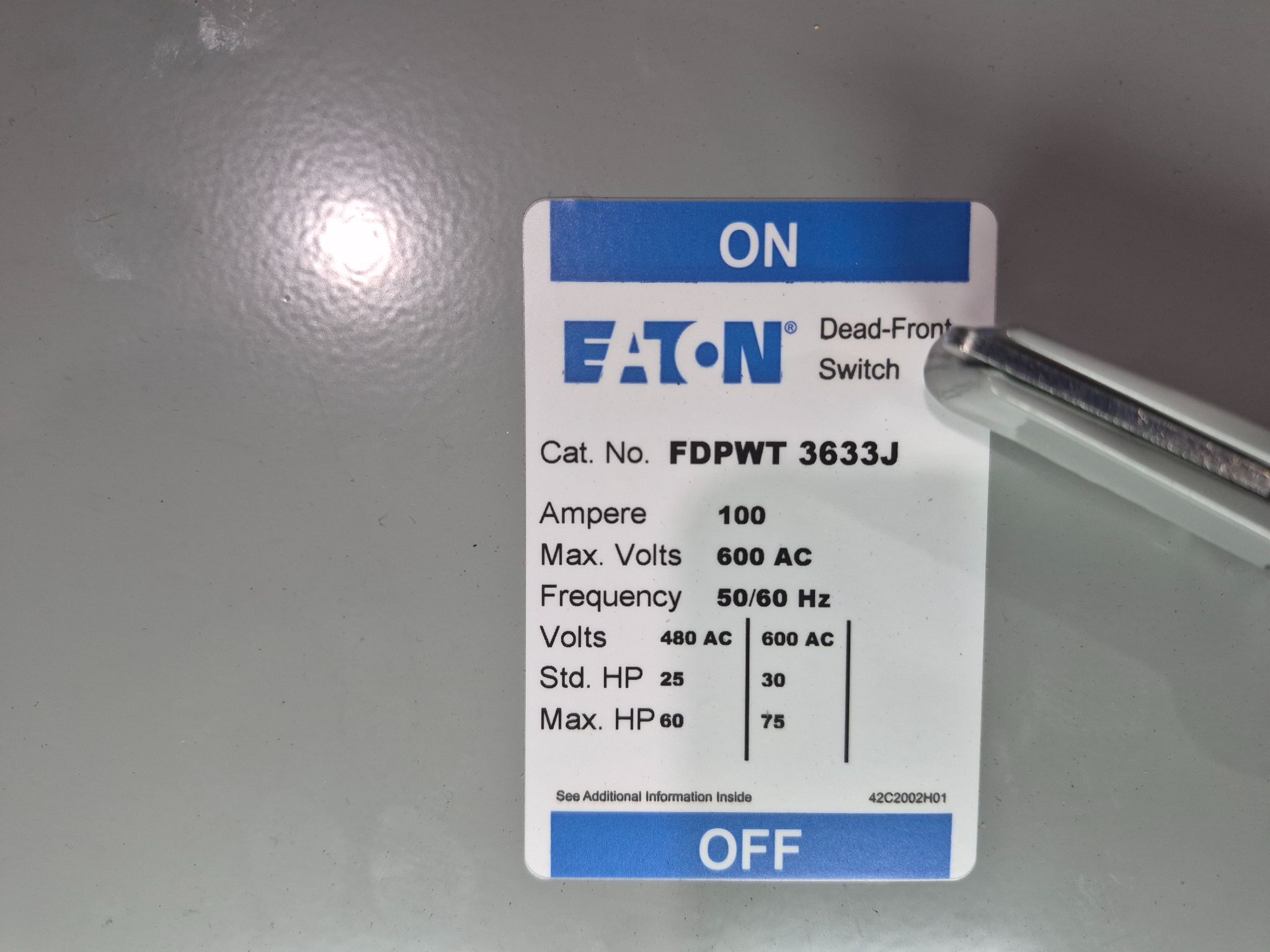 EATON 600A POW-R-LINE PRL4 480V Panelboard (10X100A) NEW 2