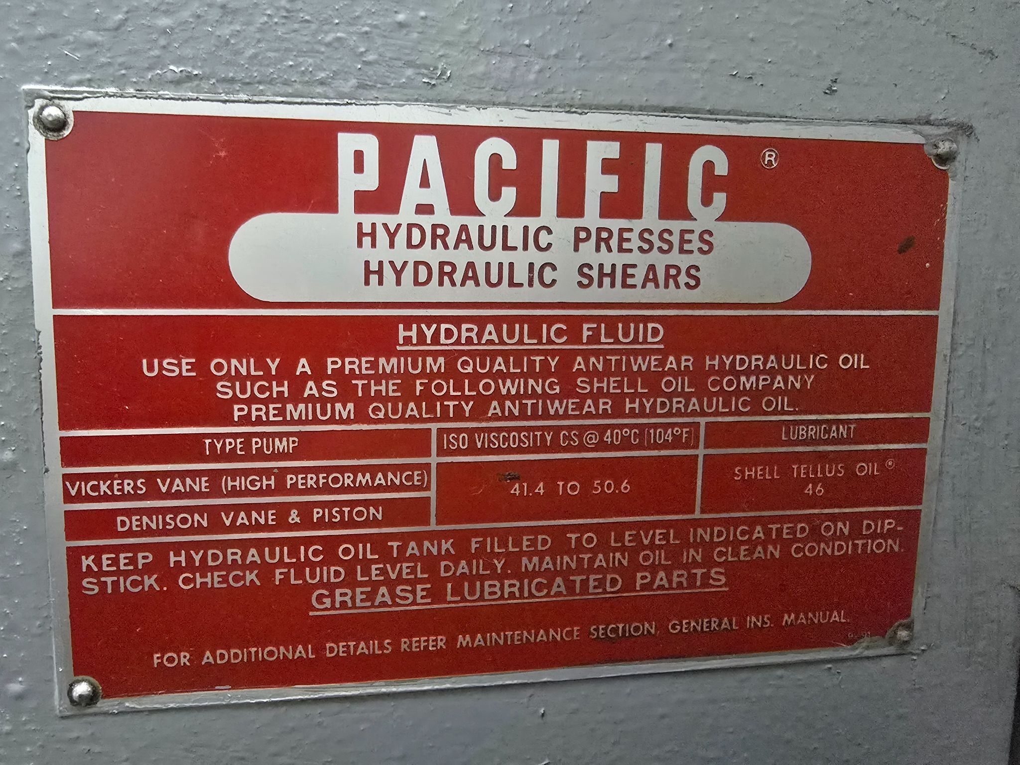 PACIFIC 250 PF-OBS 250-Ton Hydraulic Press USED 2