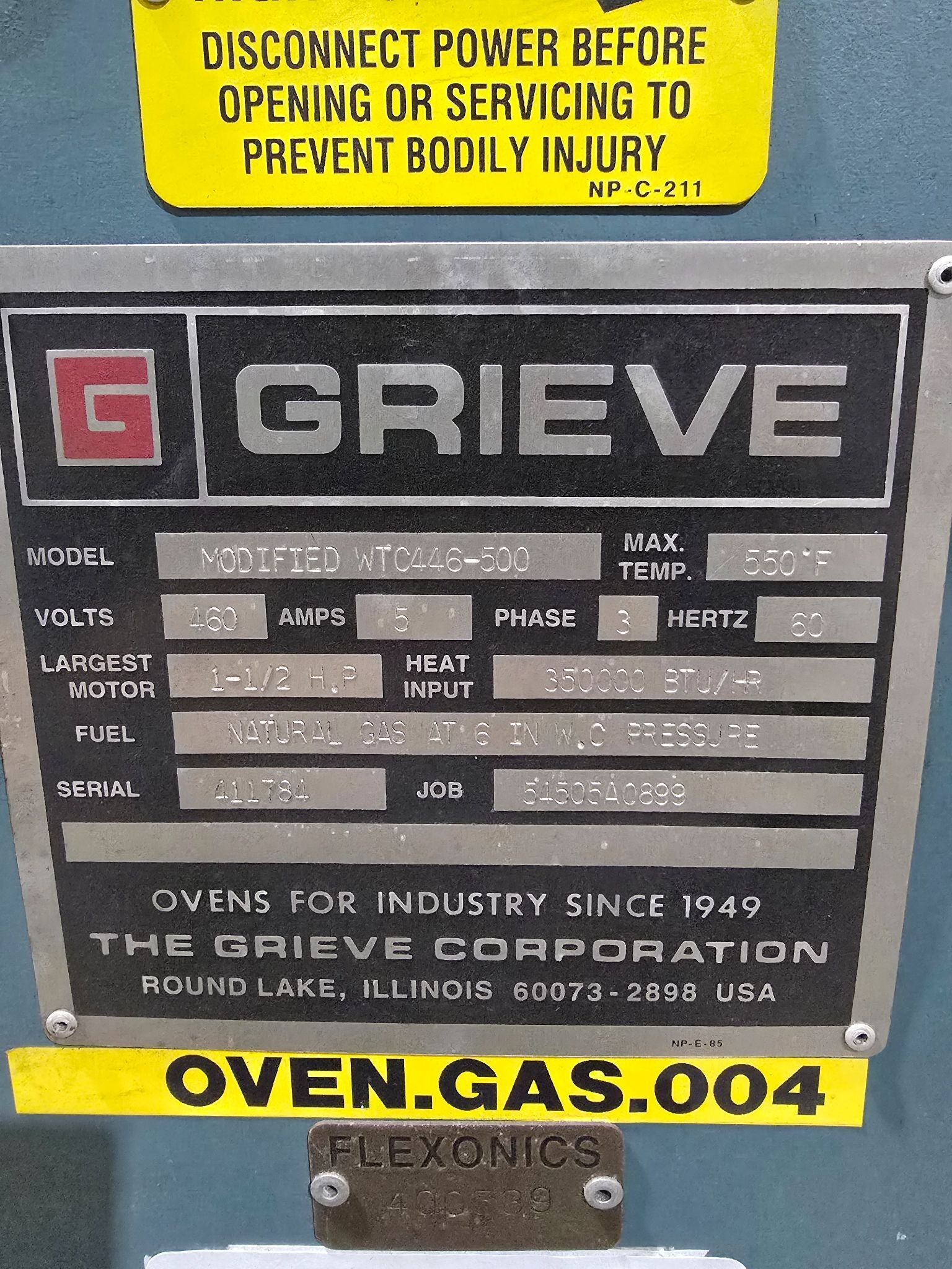 GRIEVE Modified WTC446‑500 Industrial Oven USED 6