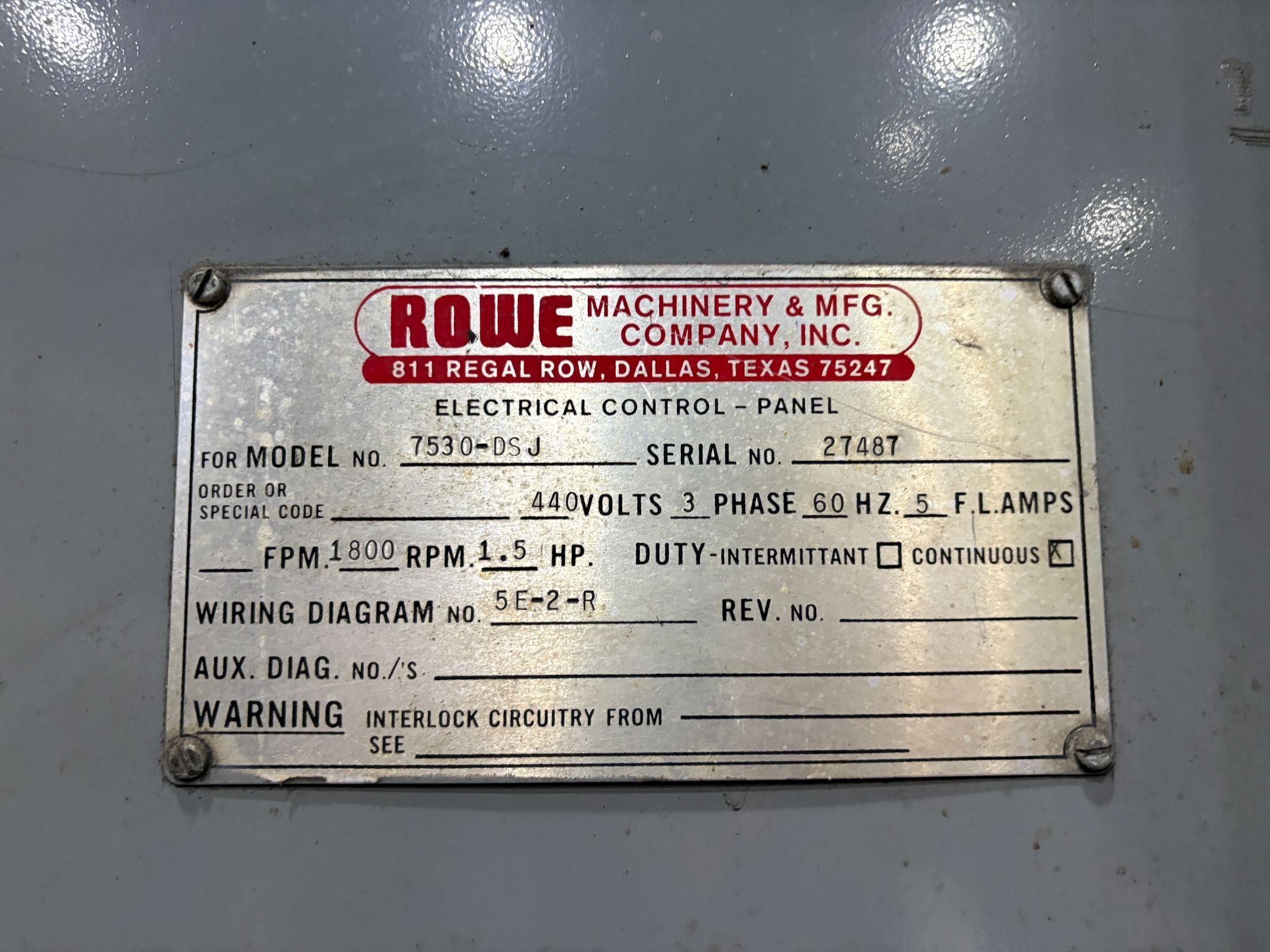 ROWE 7530-DSJ REEL & B-30 FEEDER STRAIGHTENER COMBO USED 23