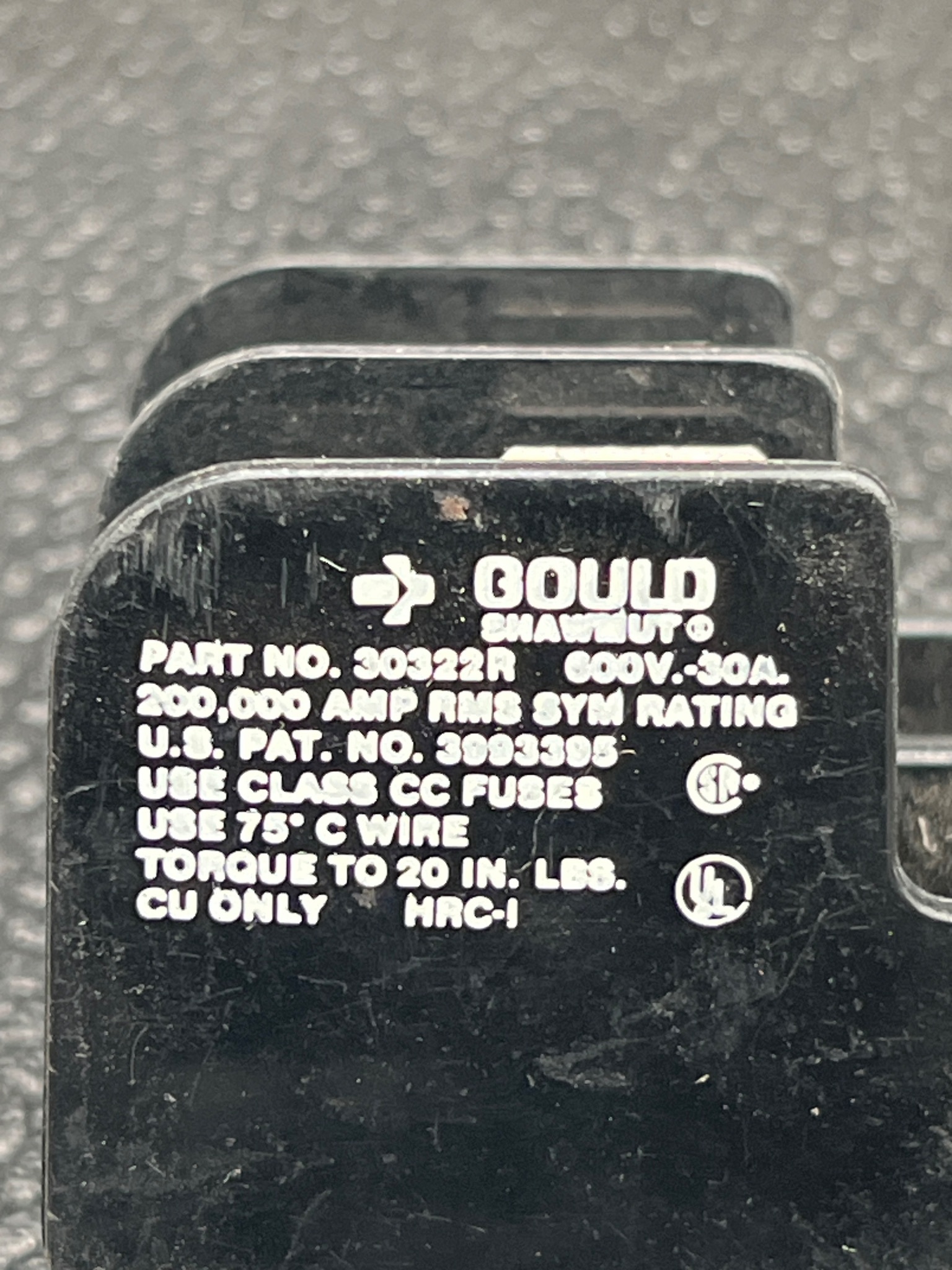 GOULD SHAWMUT 30322R Fuse Holder USED 4