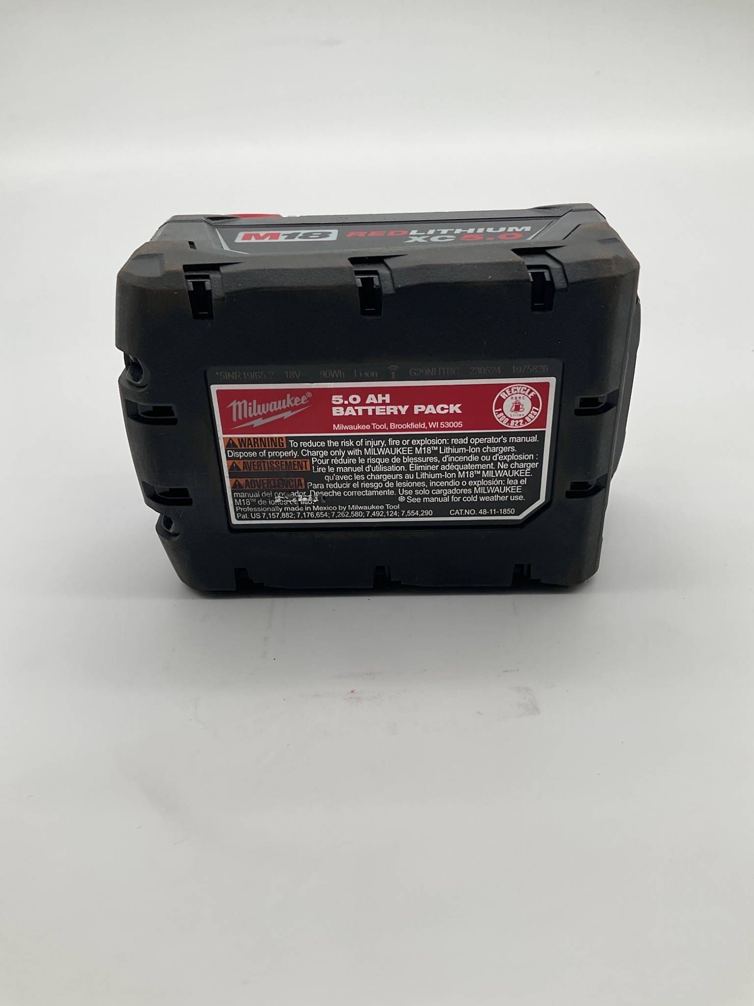 MILWAUKEE 48-11-1850 M18 XC5.0 Battery Pack USED 4