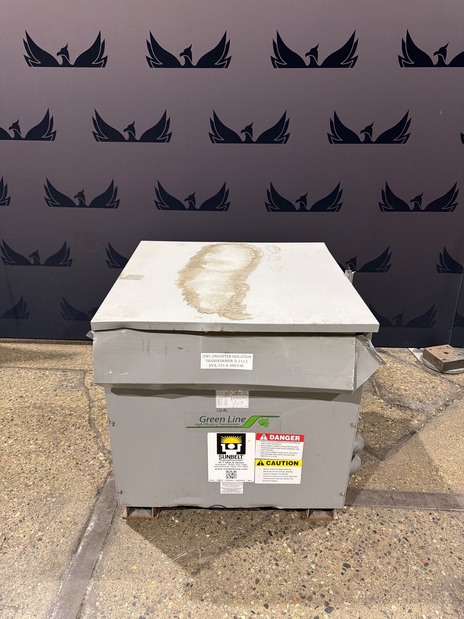 SUNBELT BA112H-P/E3R/Z 112.5 KVA 3-Phase Isolation Transformer USED 0