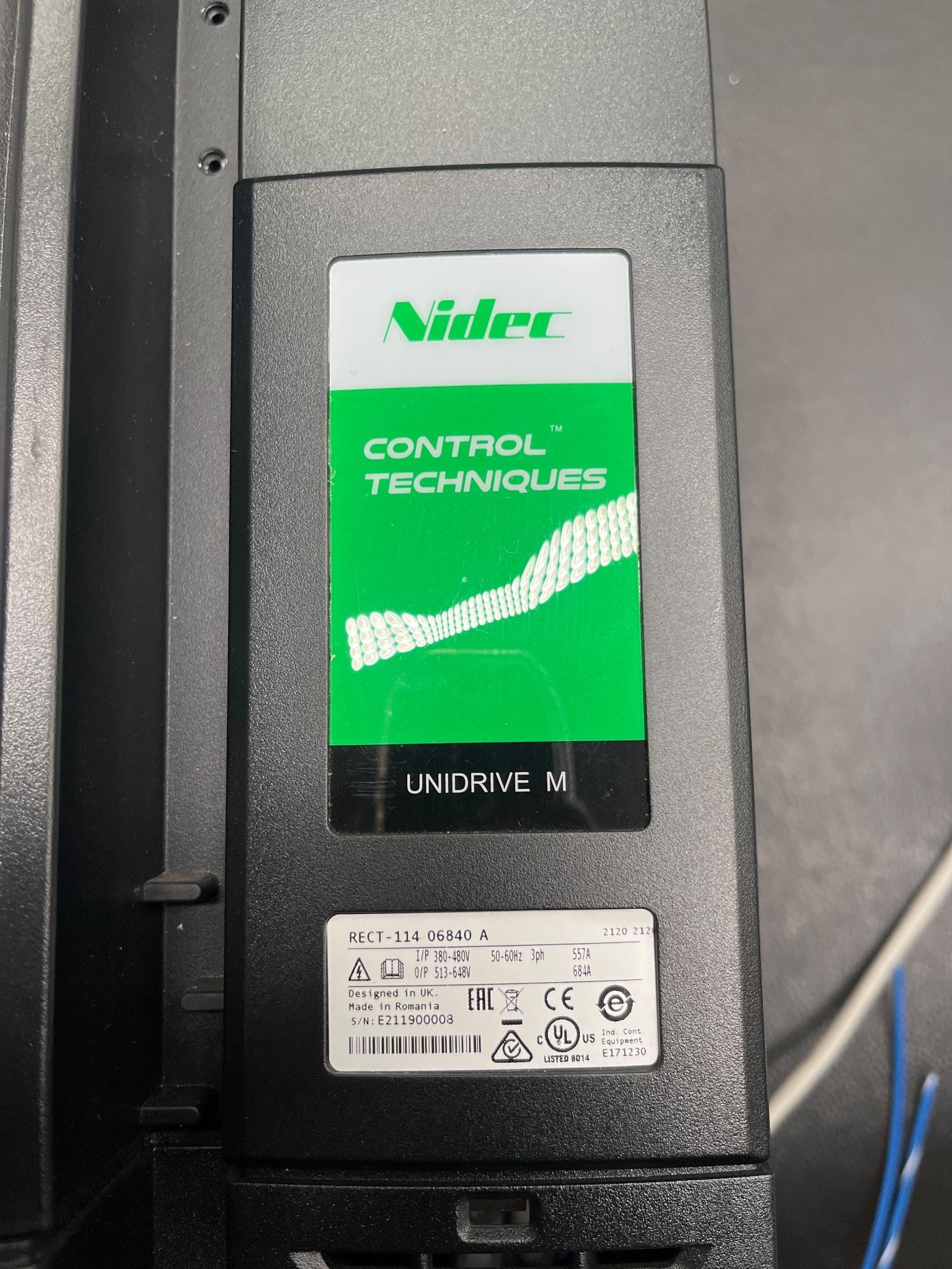 CONTROL TECHNIQUES RECT-11406840A Unidrive-M AC Drive USED 4