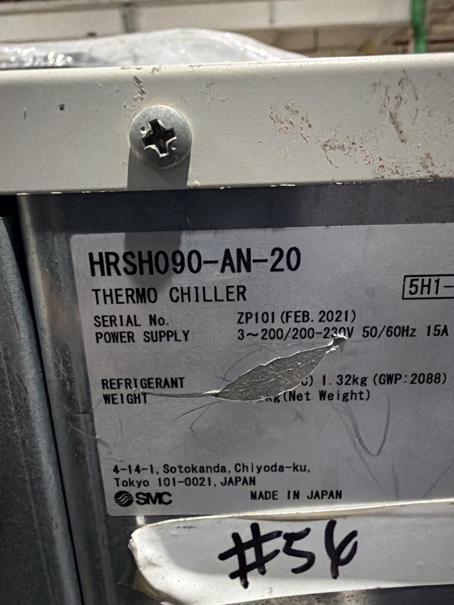 SMC HRSH090-AN-20 Thermo Chiller USED 4