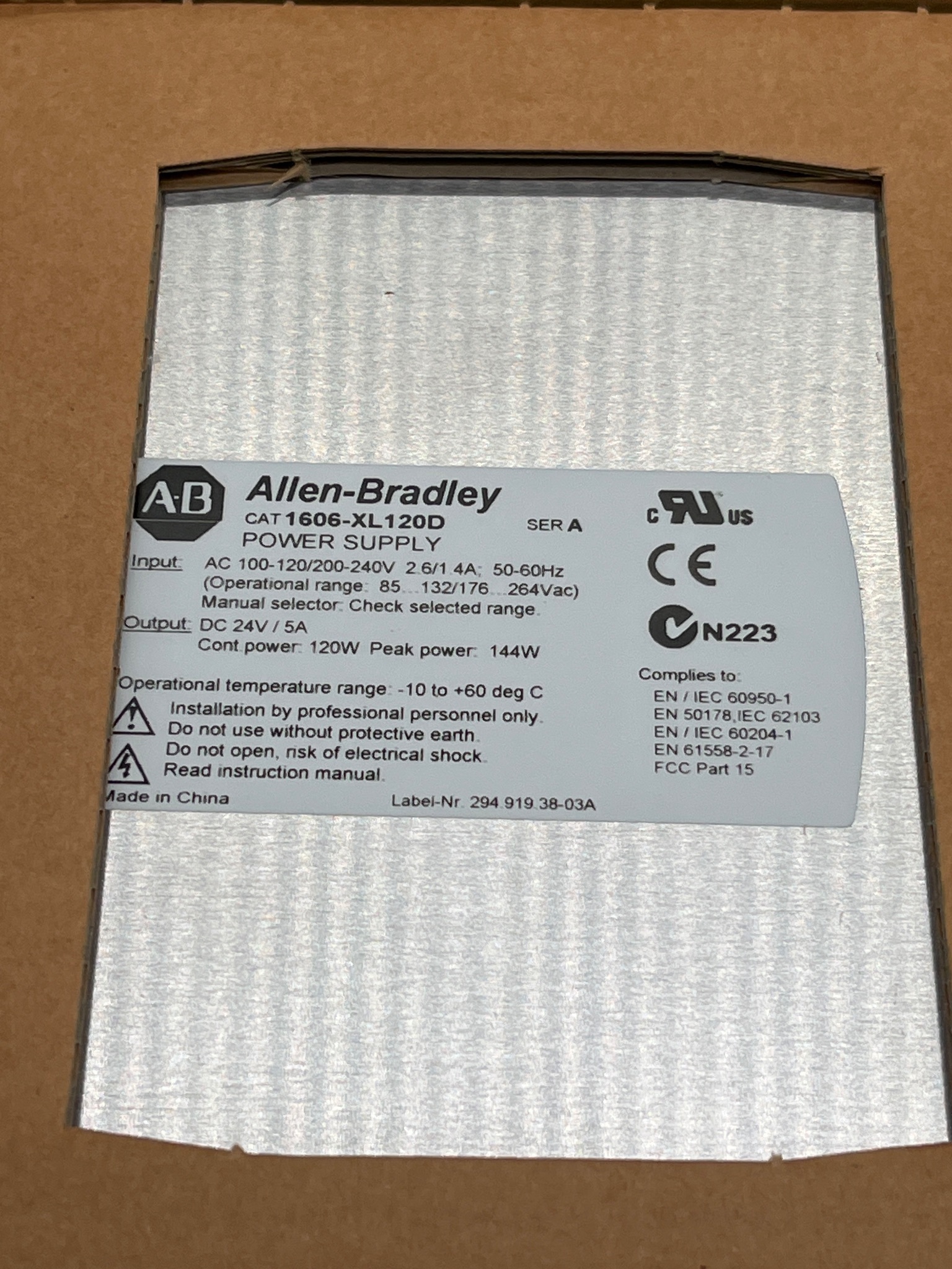 ALLEN BRADLEY 1606-XL120D DC Power Supply NEW 2