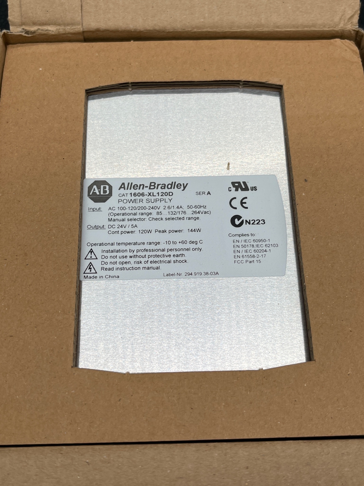 ALLEN BRADLEY 1606-XL120D DC Power Supply NEW 1