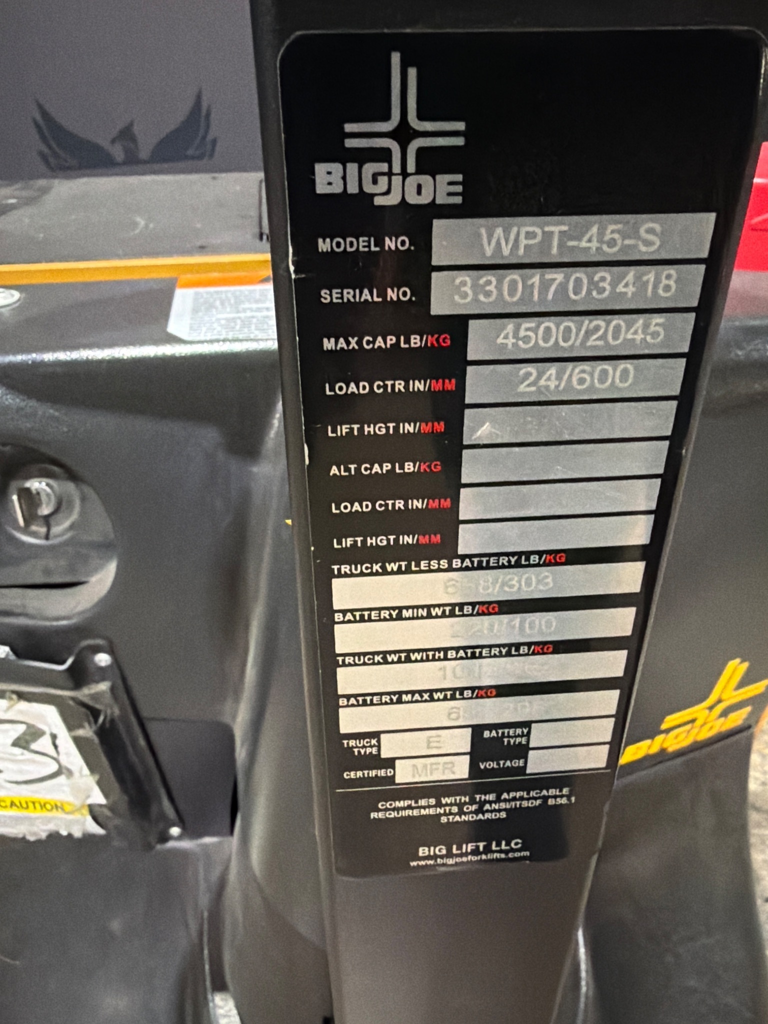 Big Joe WPT-45-S Electric Pallet Truck USED 4