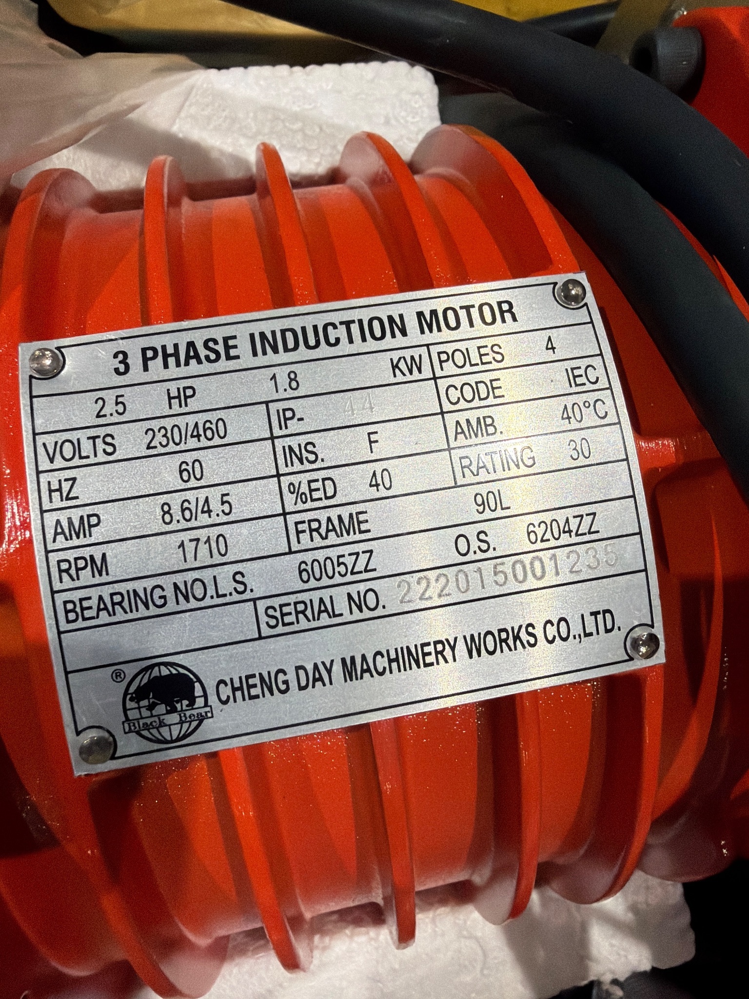 BLACK BEAR YSH-100 1-Ton Electric Chain Hoist NEW 4