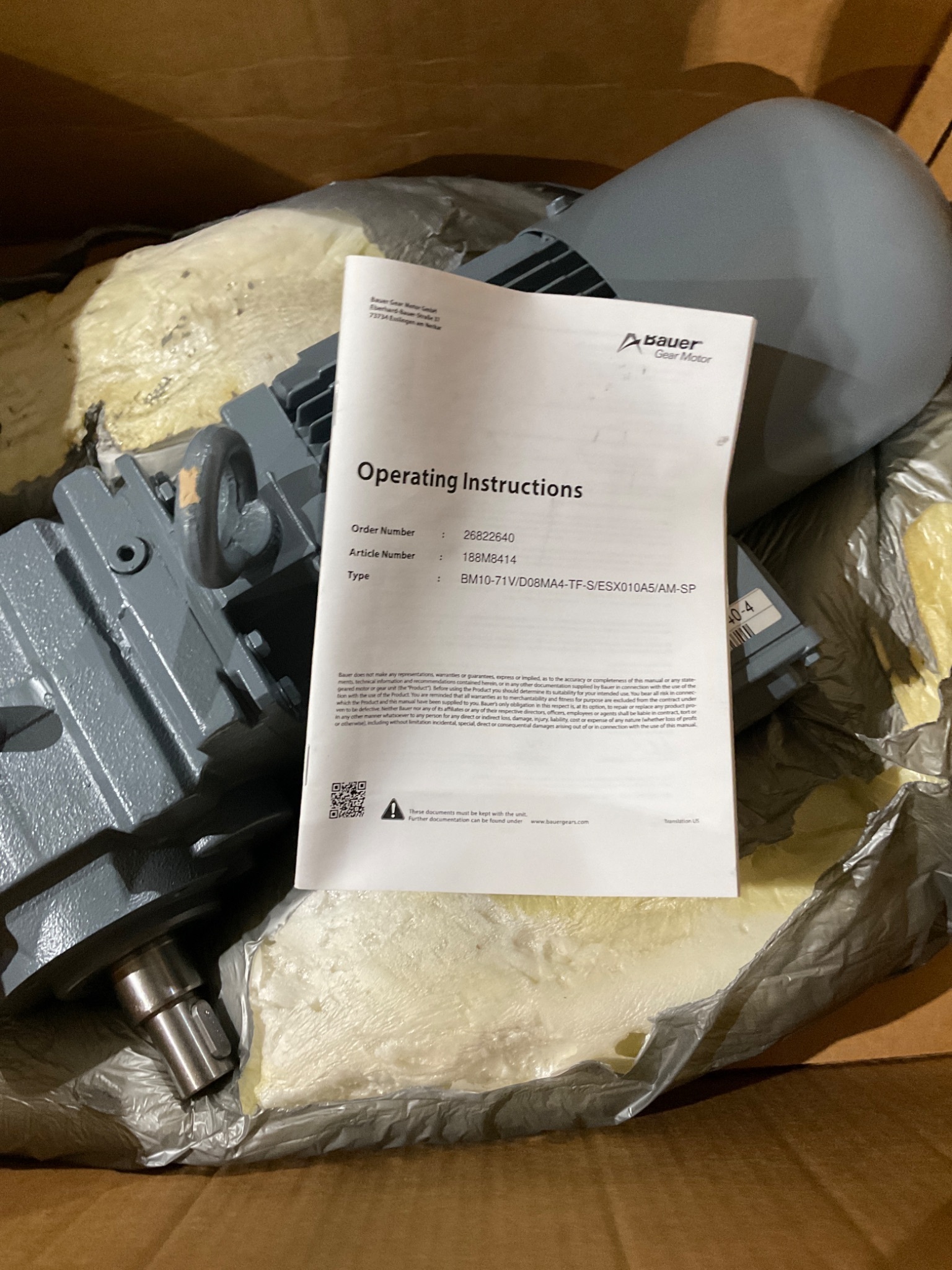 BAUER BM10-71V/D08MA4-TF-S/ESX010A5/AM-SP Gear Motor NEW 4