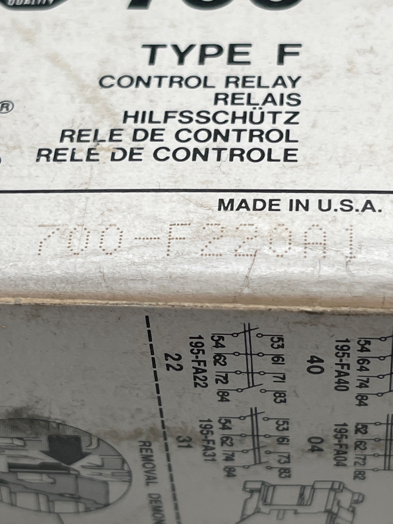 ALLEN BRADLEY 700-F220A1 Control Relay Type F NEW 5