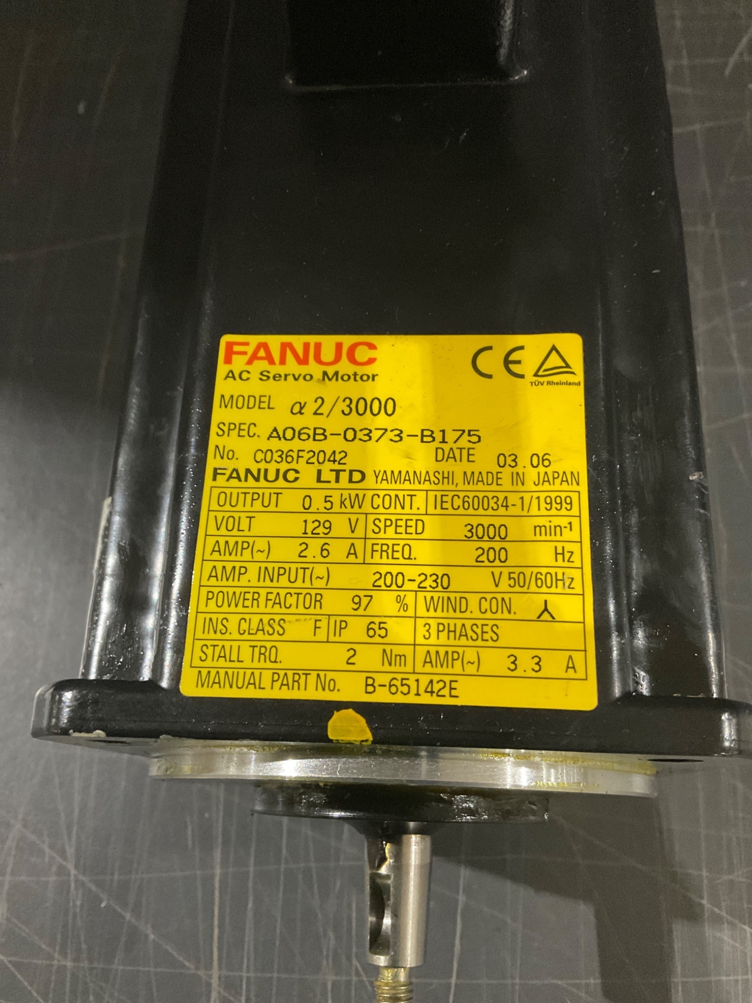 FANUC A06B-0373-B175 AC Servo Motor alpha-2/3000 USED 4