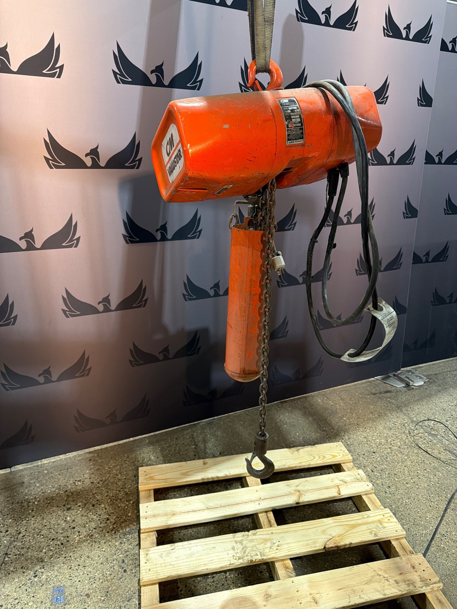 CM Valustar Model WL 1-Ton Electric Chain Hoist USED 0